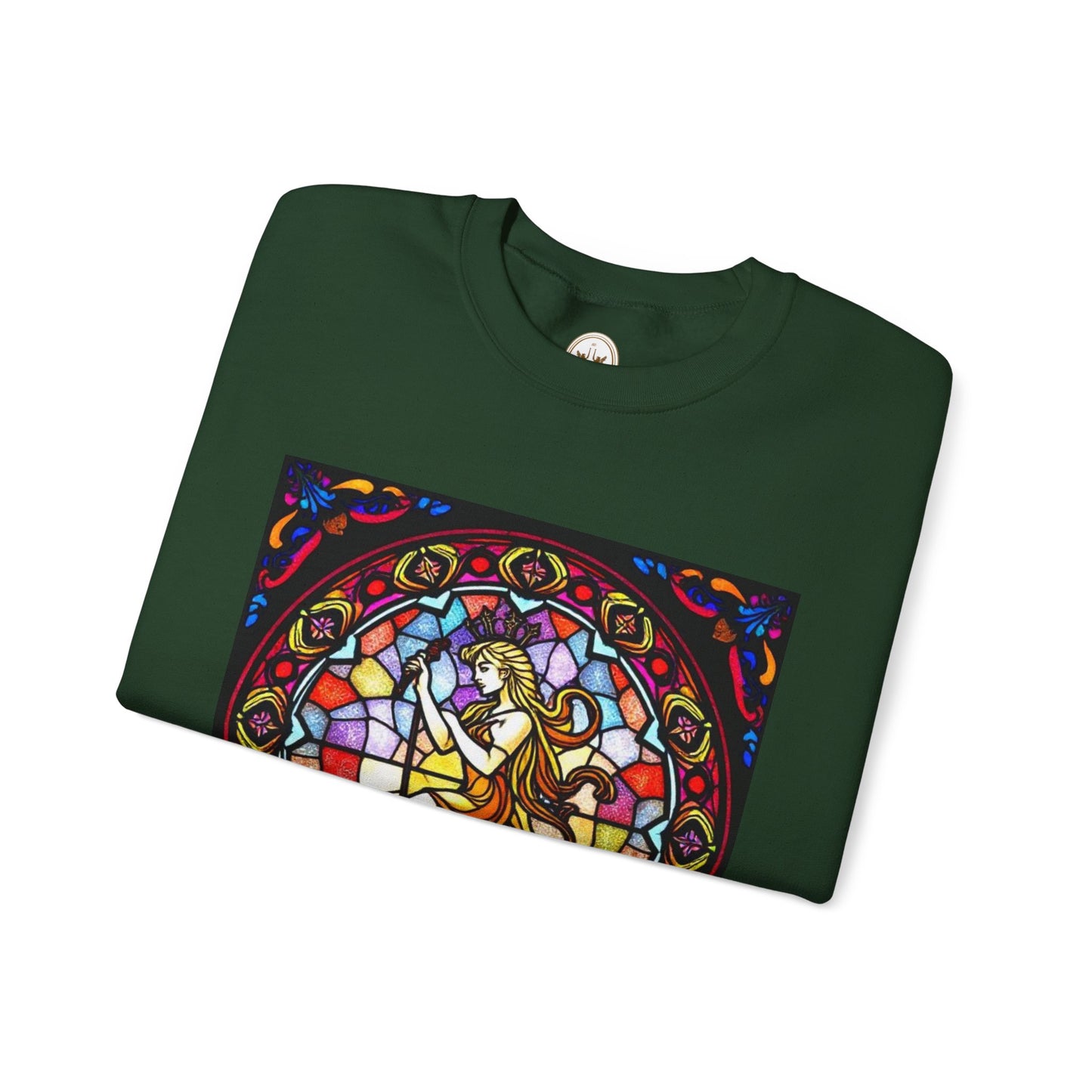 Unisex Heavy Blend™ Crewneck Sweatshirt, Glass, Virgo Zodiac Design