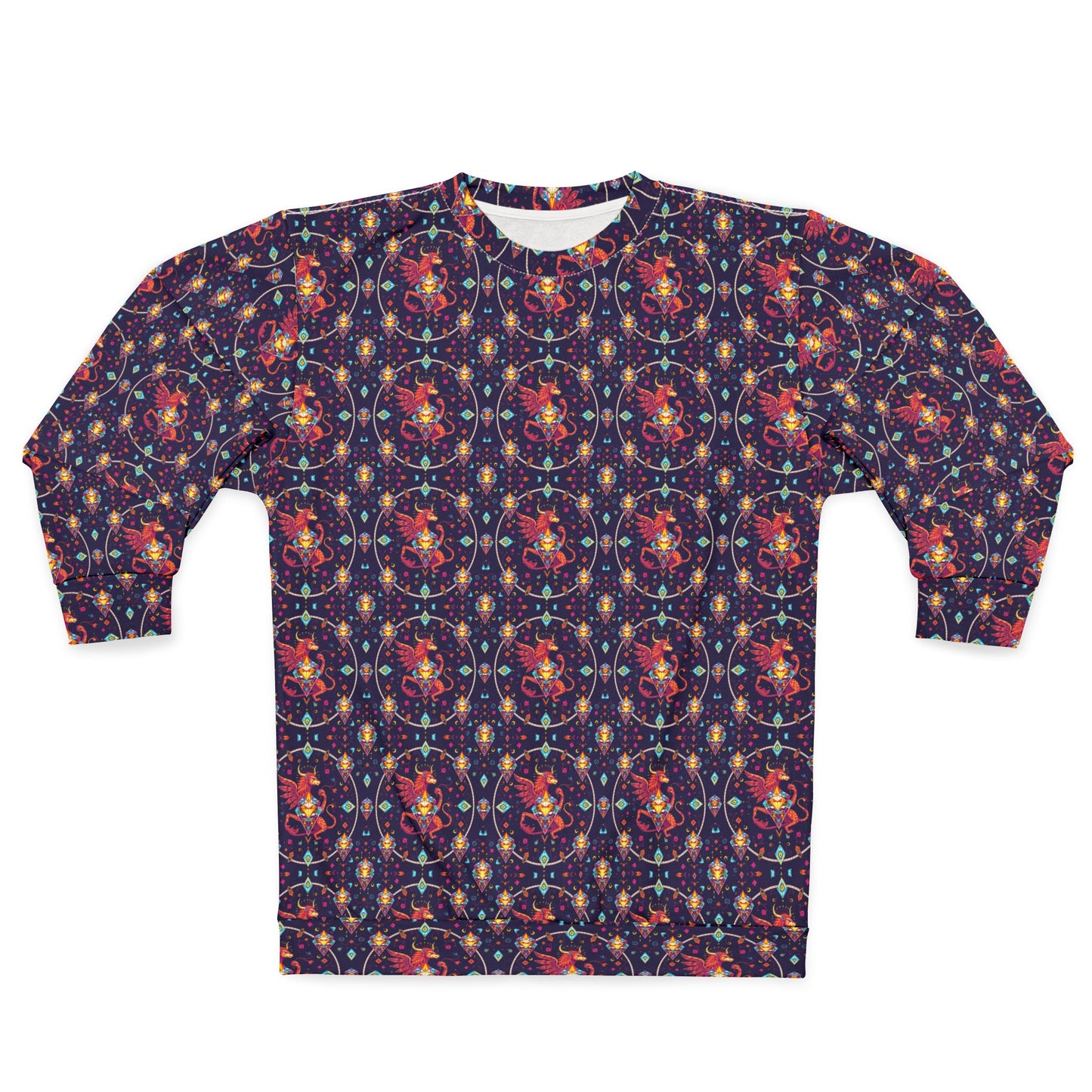 Unisex Sweatshirt (AOP), Virgo, Zodiac, Jewel Pattern