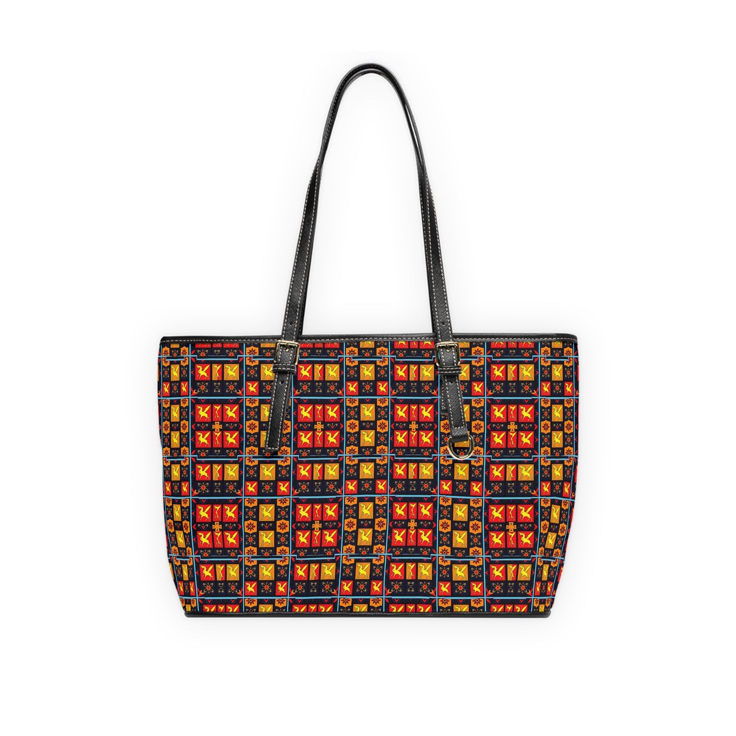 Leather Shoulder Bag, Sagittarius, Zodiac v2, Shapes Pattern