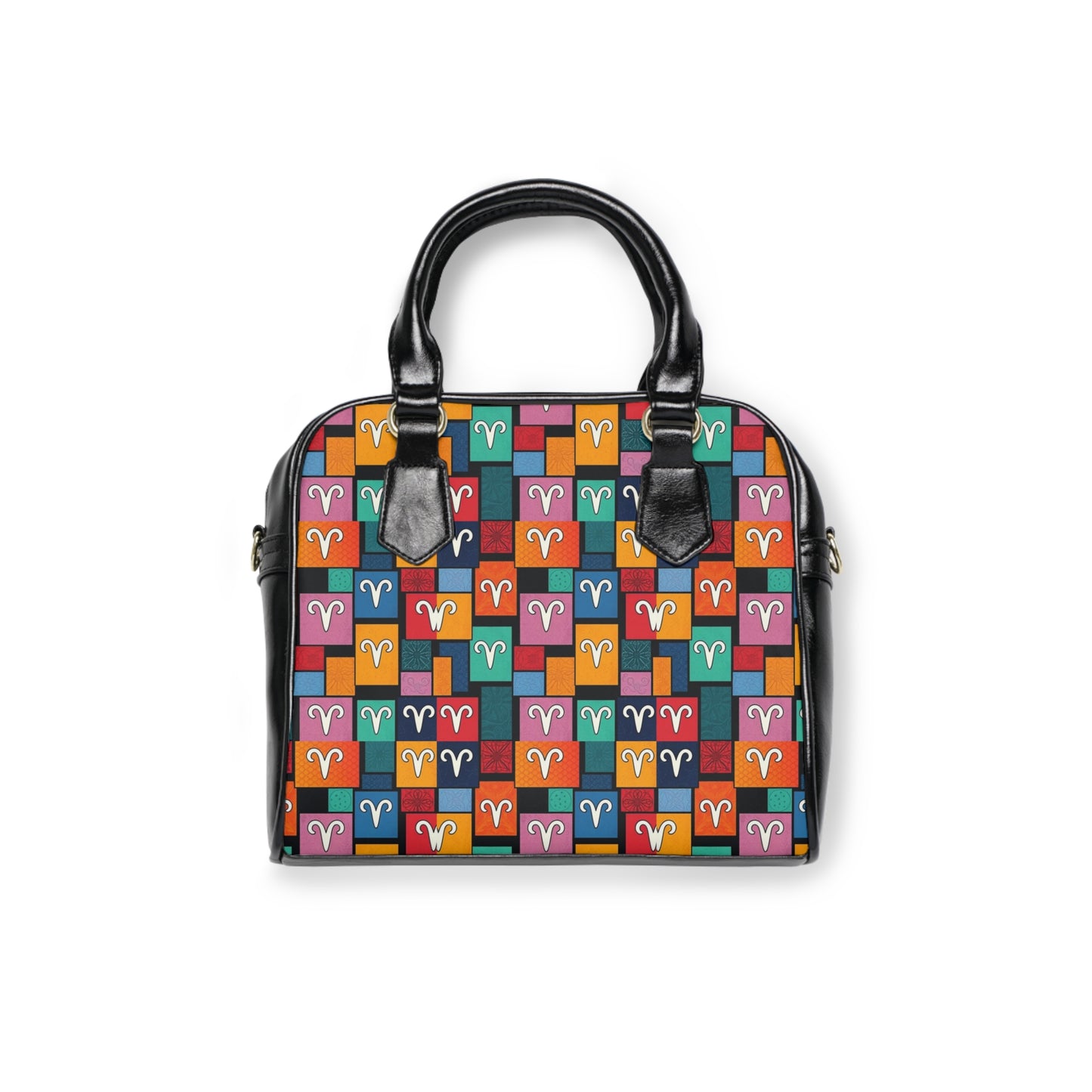 Shoulder Handbag, Aries, Zodiac v2, Shapes Pattern