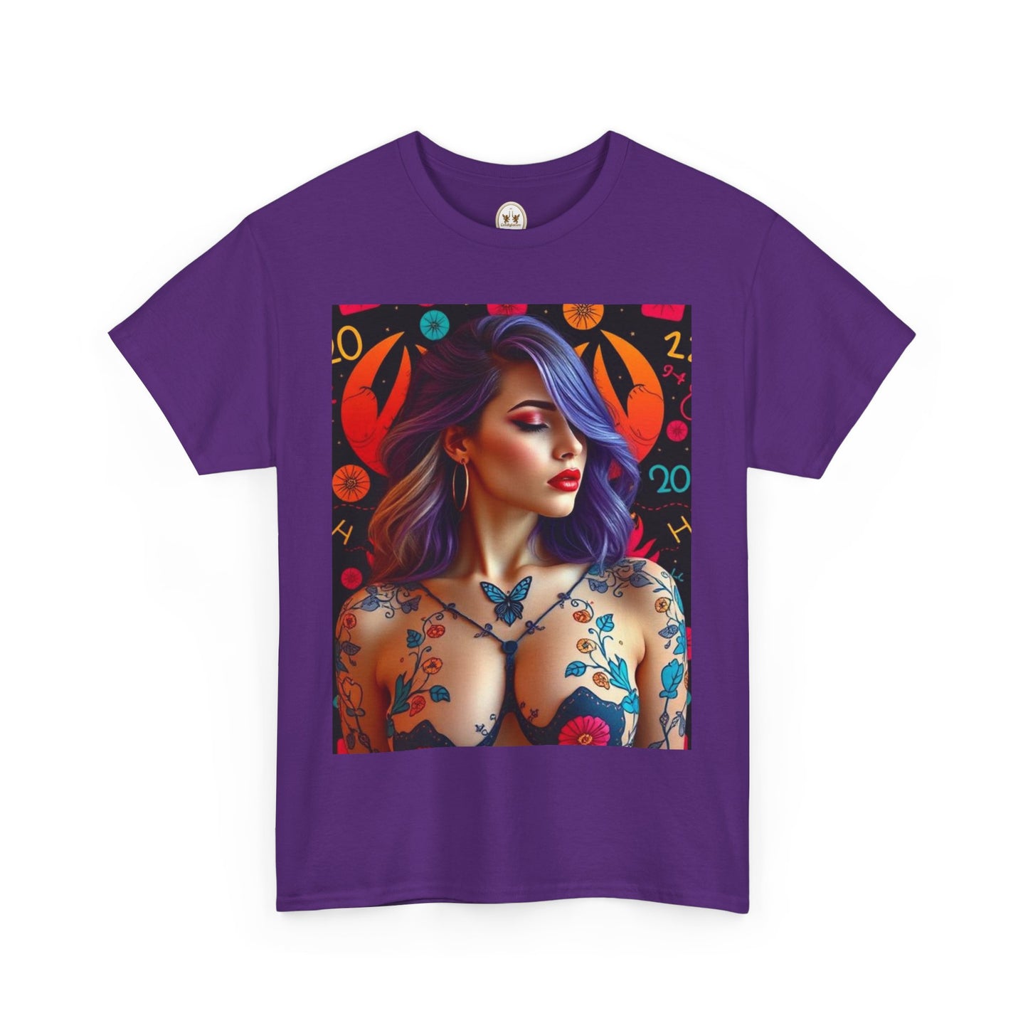 Unisex Heavy Cotton T-Shirt, Cancer, Zodiac, Sexy Art