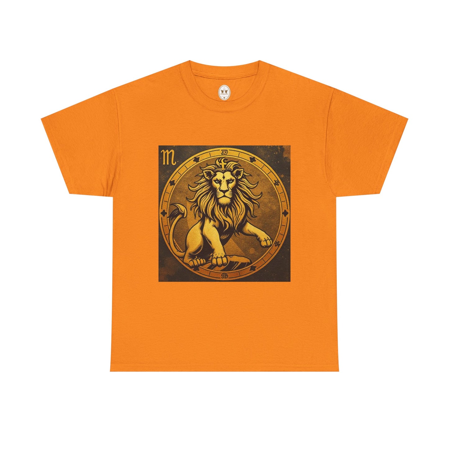 Unisex Heavy Cotton T-Shirt, Gold Lion, Leo Zodiac Design