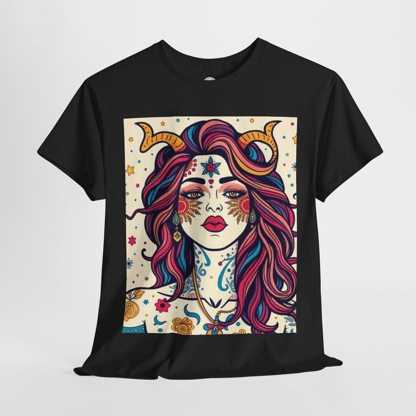 Unisex Heavy Cotton T-Shirt, Virgo, Zodiac v3, Sexy Art