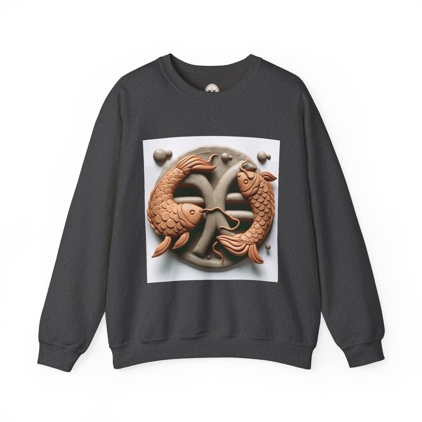 Unisex Heavy Blend™ Crewneck Sweatshirt,Two Fishes Pisces Zodiac Design