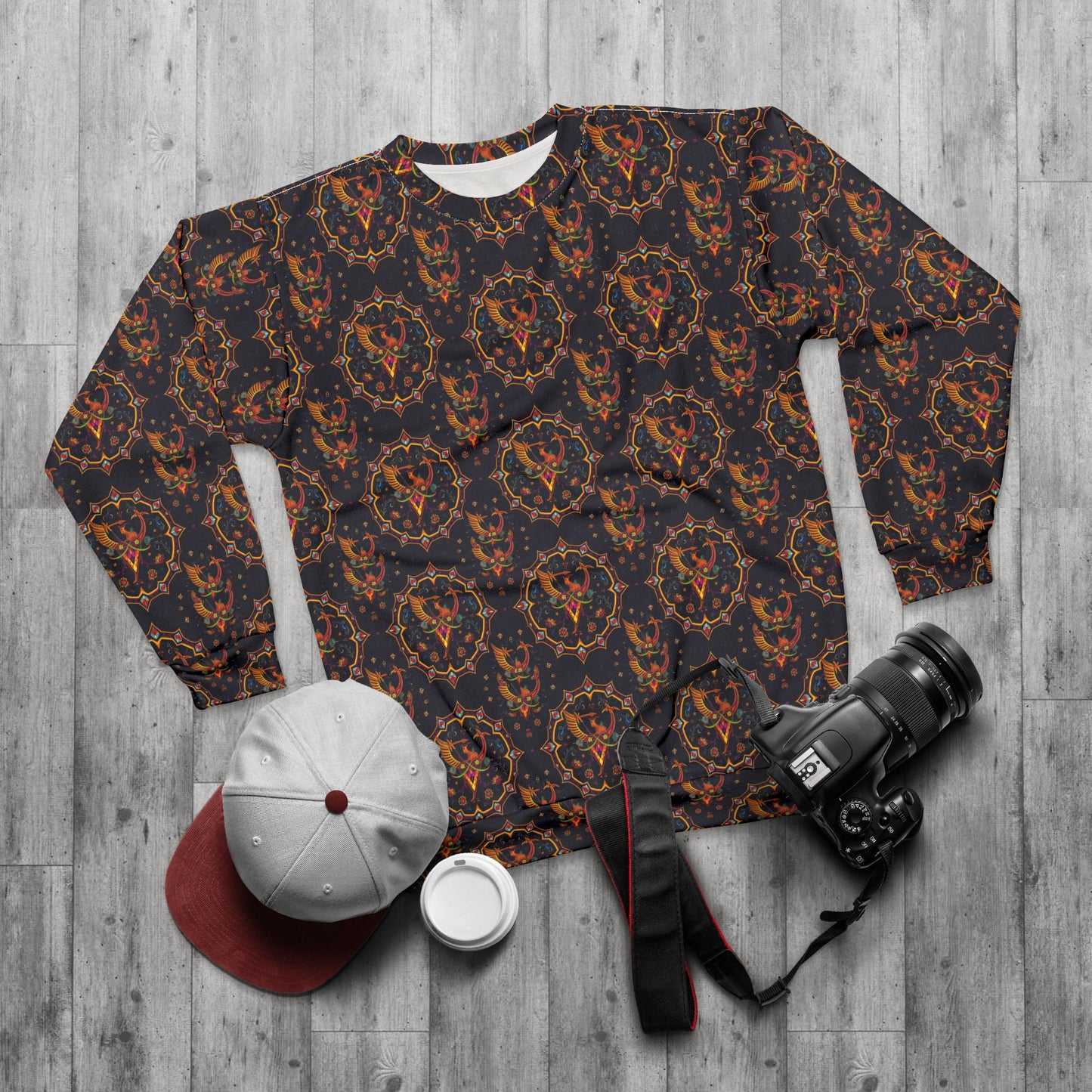 Unisex Sweatshirt (AOP), Sagittarius, Zodiac v2, Jewel Pattern