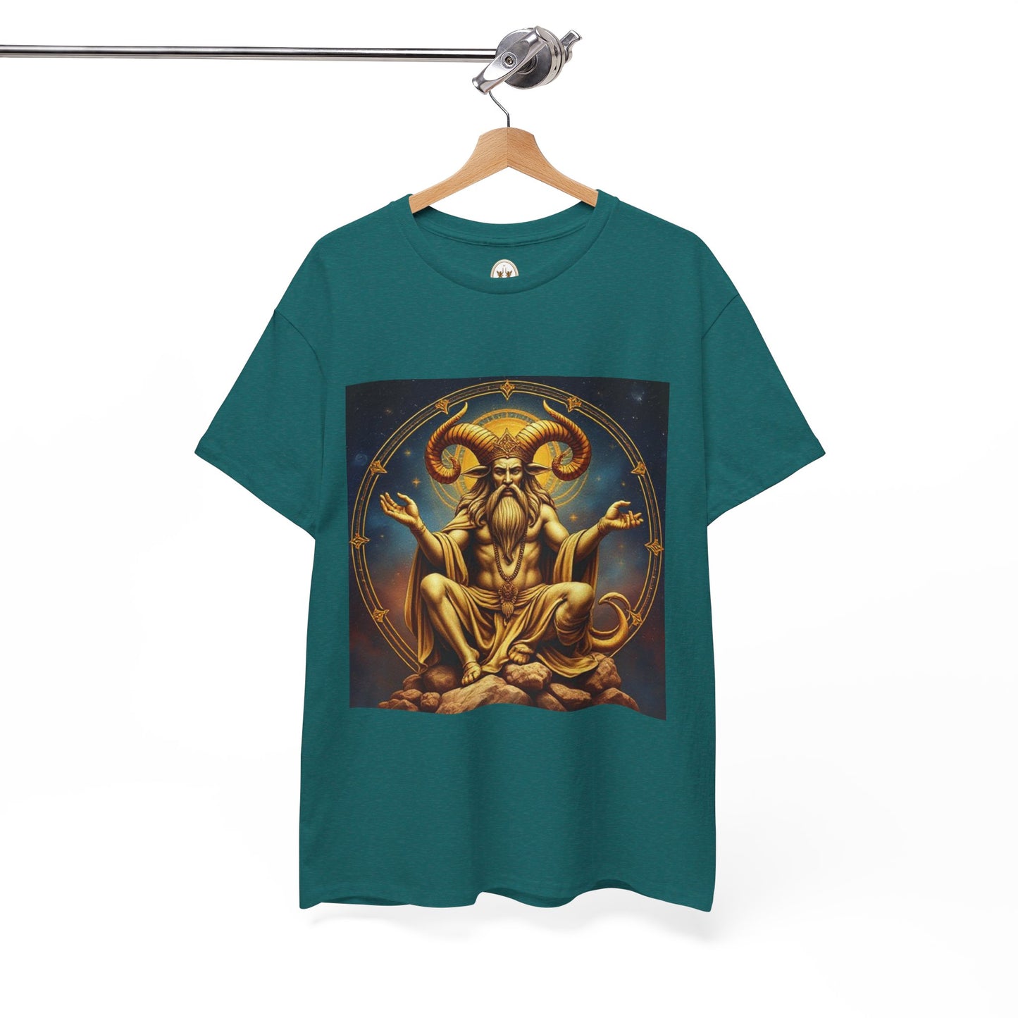 Unisex Heavy Cotton T-Shirt, On The Throne, Taurus Zodiac Design