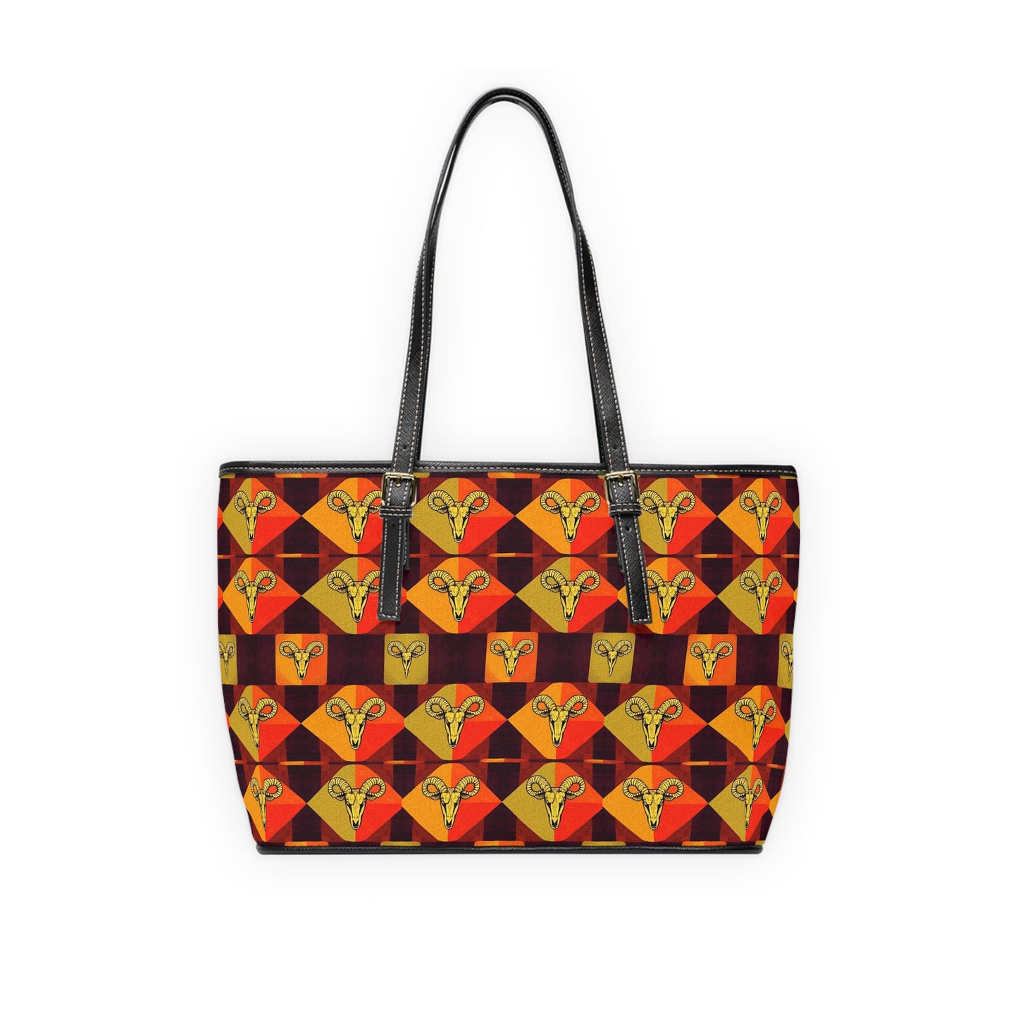 Leather Shoulder Bag, Taurus, Zodiac, Shapes Pattern