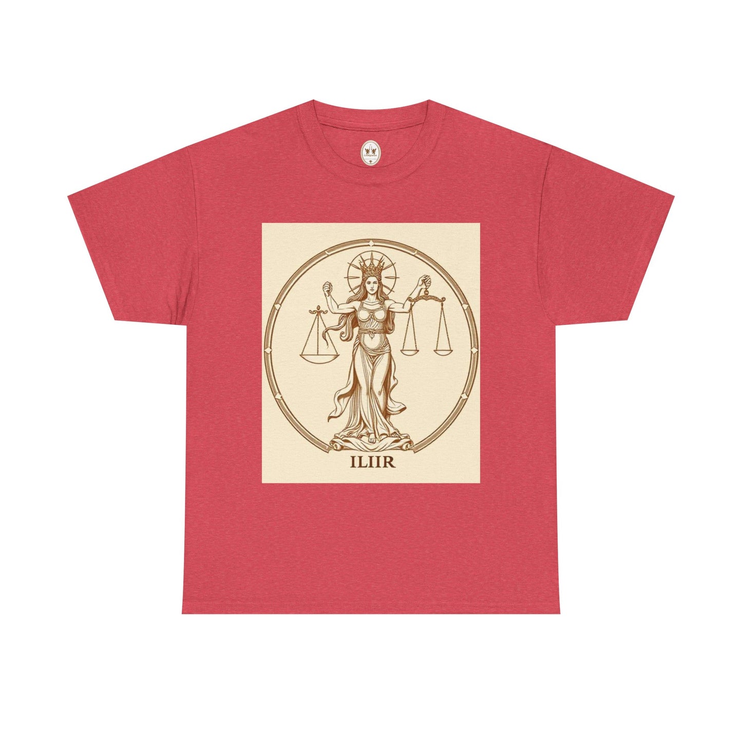 Unisex Heavy Cotton T-Shirt, Libra Goddess, Zodiac Design