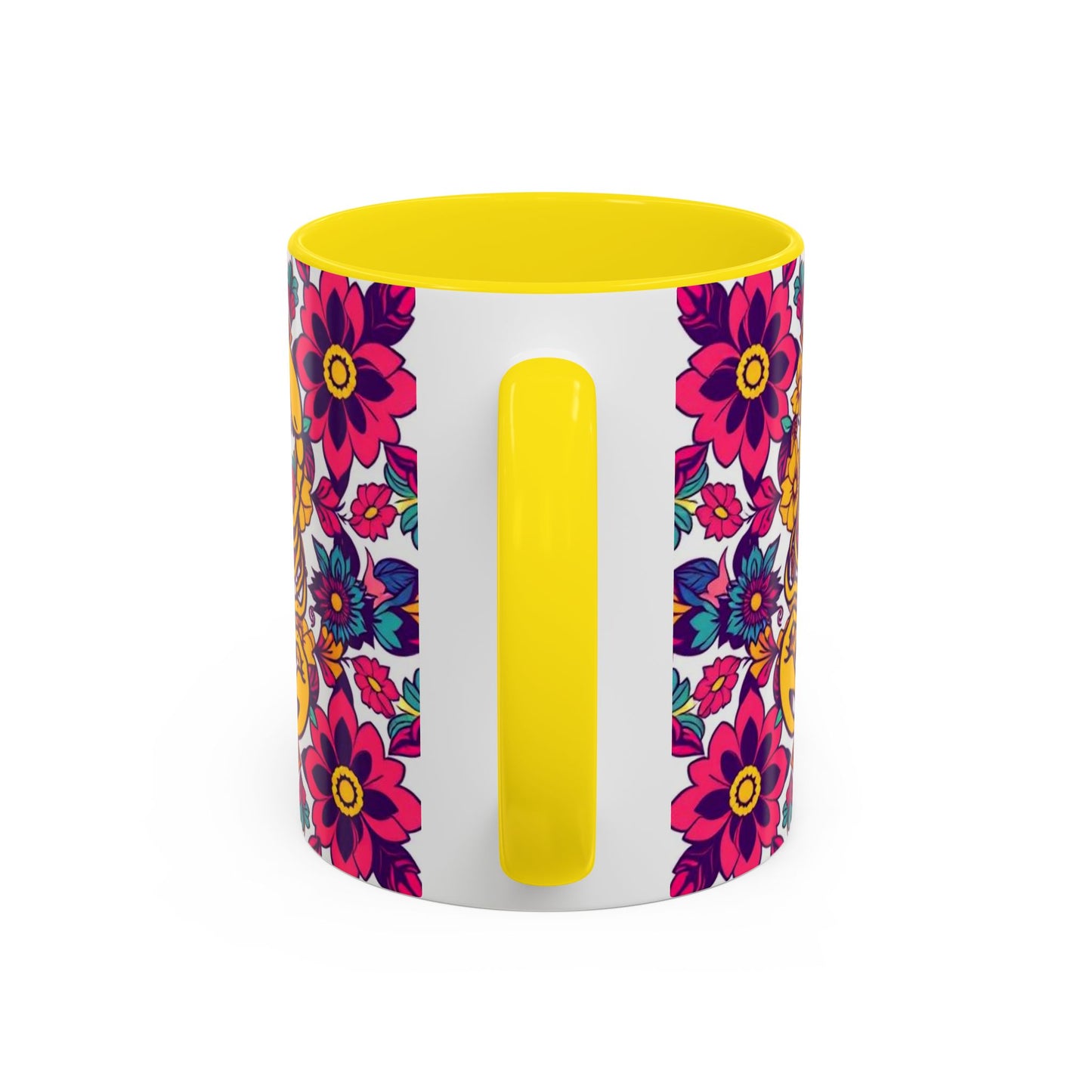 Accent Coffee Mug, Scorpio, Zodiac v2. Flower Pattern, (11, 15oz)