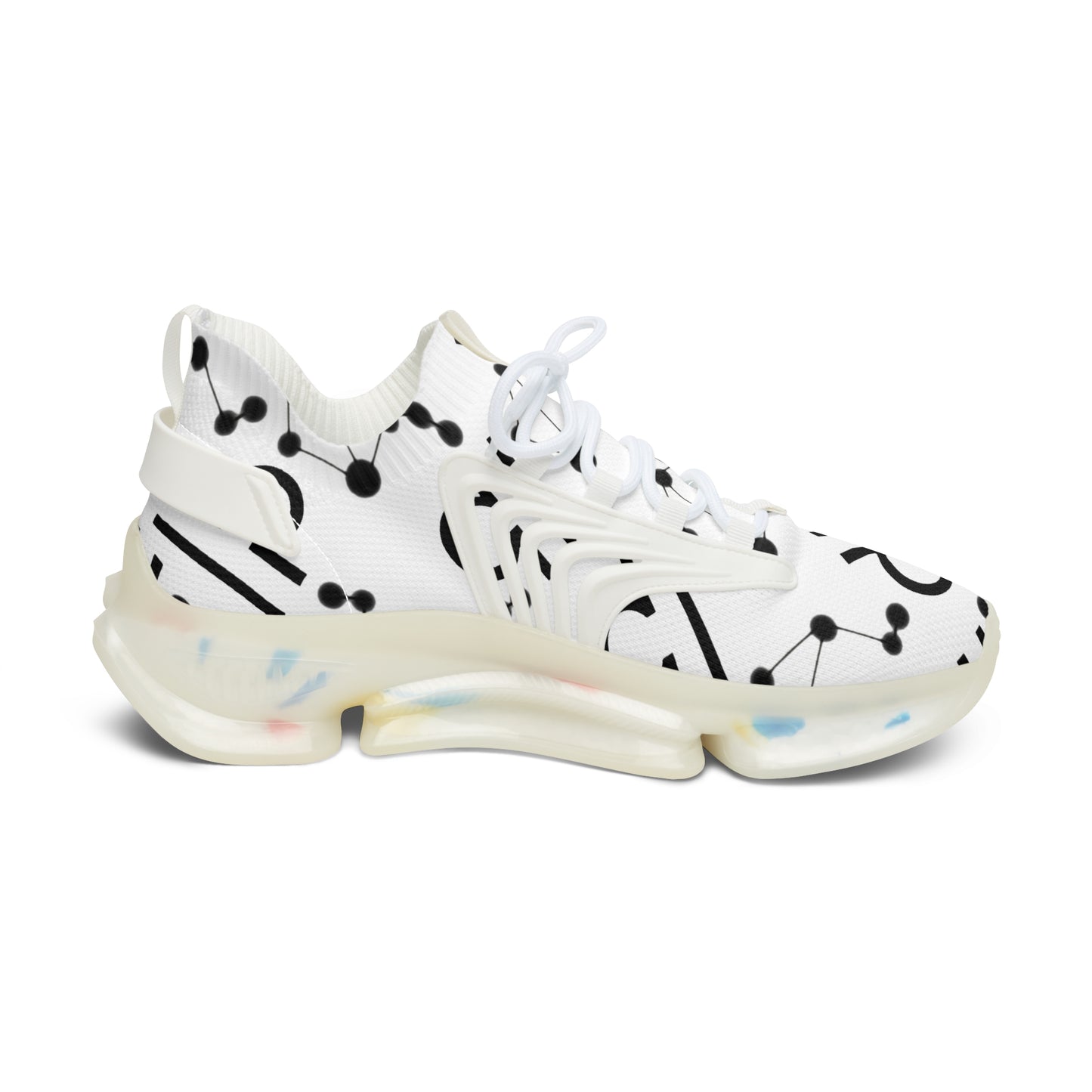 Women's Mesh Sneakers, Constellation & Symbol, Libra Zodiac Sign, AOP