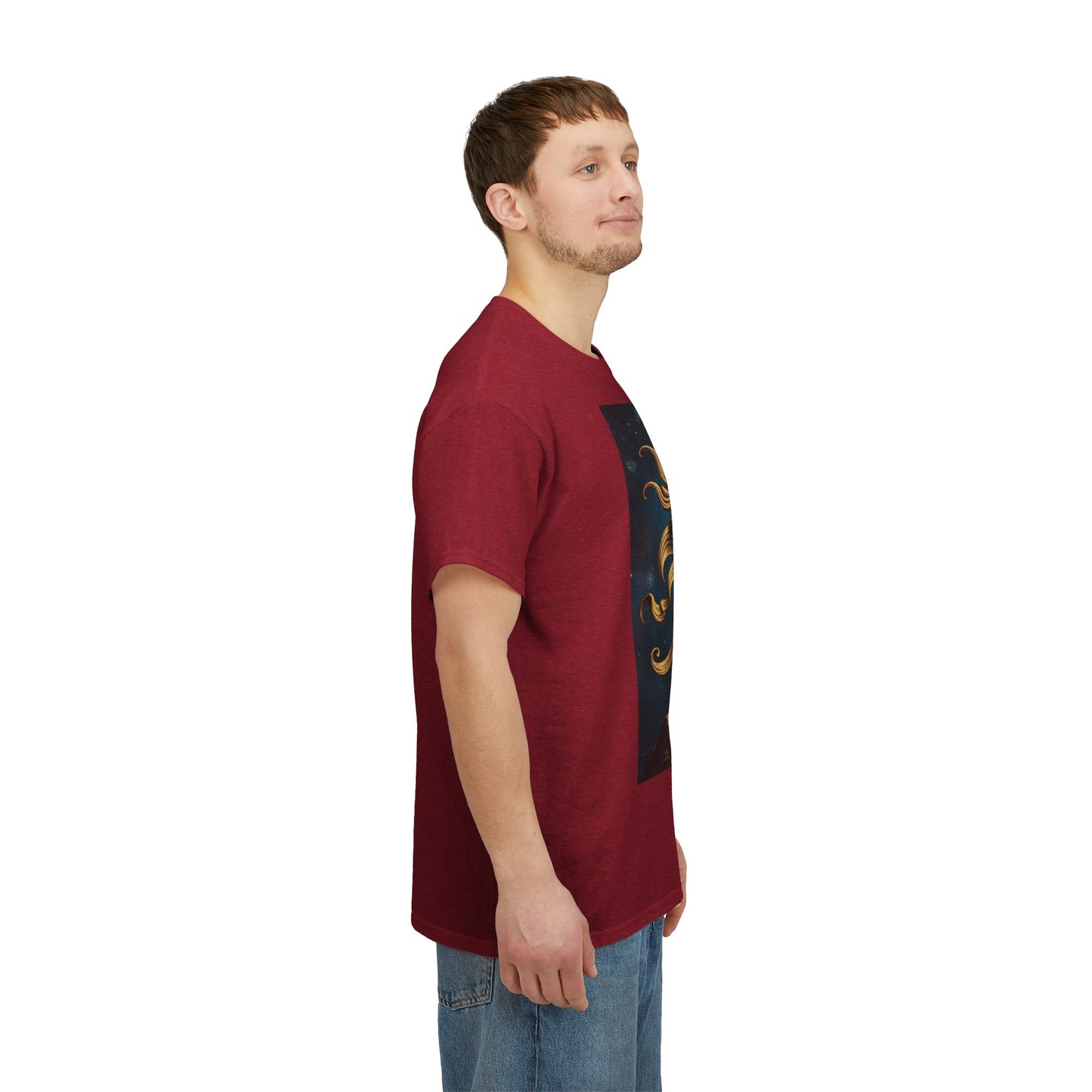 Unisex Heavy Cotton T-Shirt, Midnight Arrow v1, Sagittarius Zodiac Design