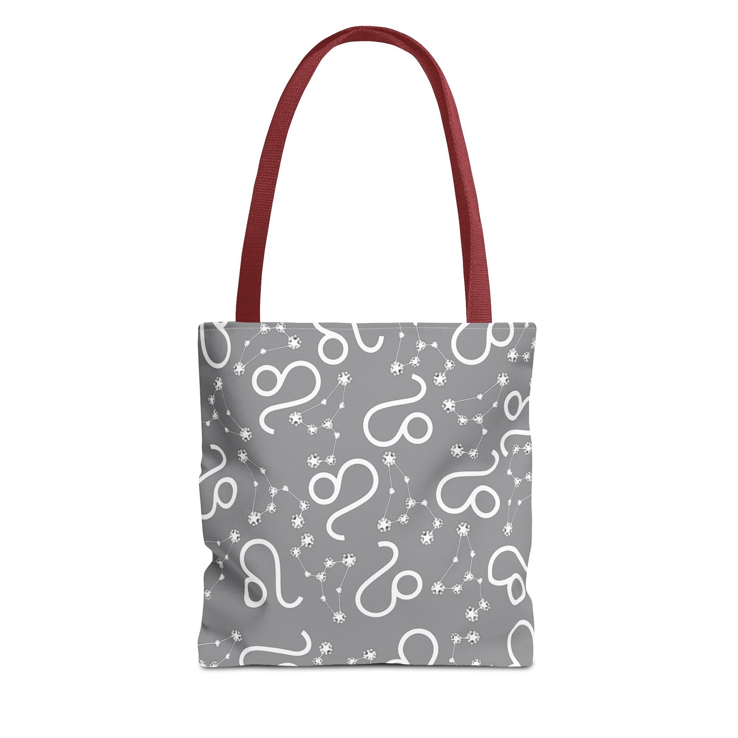 Tote Bag, Leo Zodiac Sign, AOP, (Grey, White)
