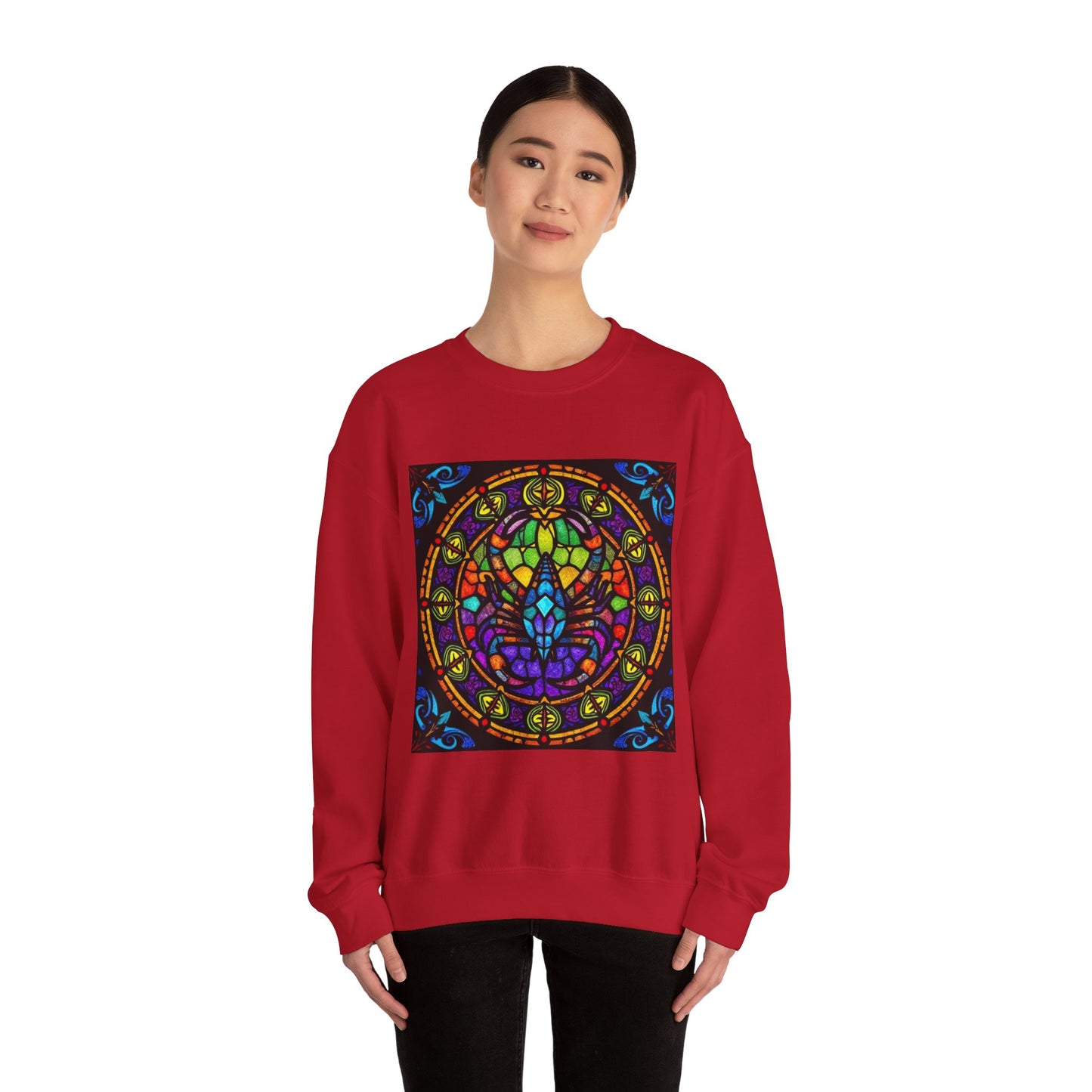 Unisex Heavy Blend™ Crewneck Sweatshirt, Glass 1, Scorpio Zodiac Design