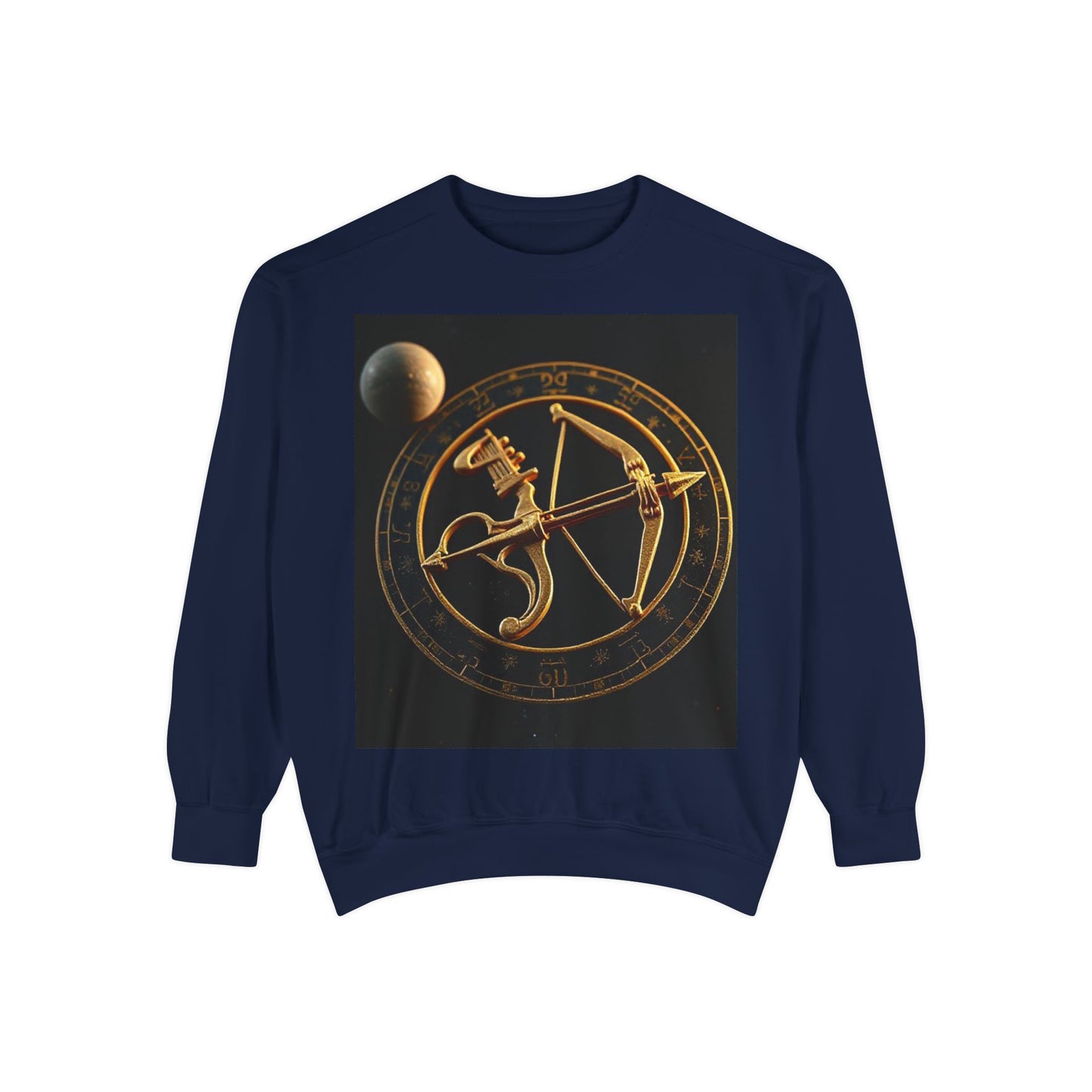 Garment-Dyed Sweatshirt, Unisex, Space Symbol Design, Sagittarius