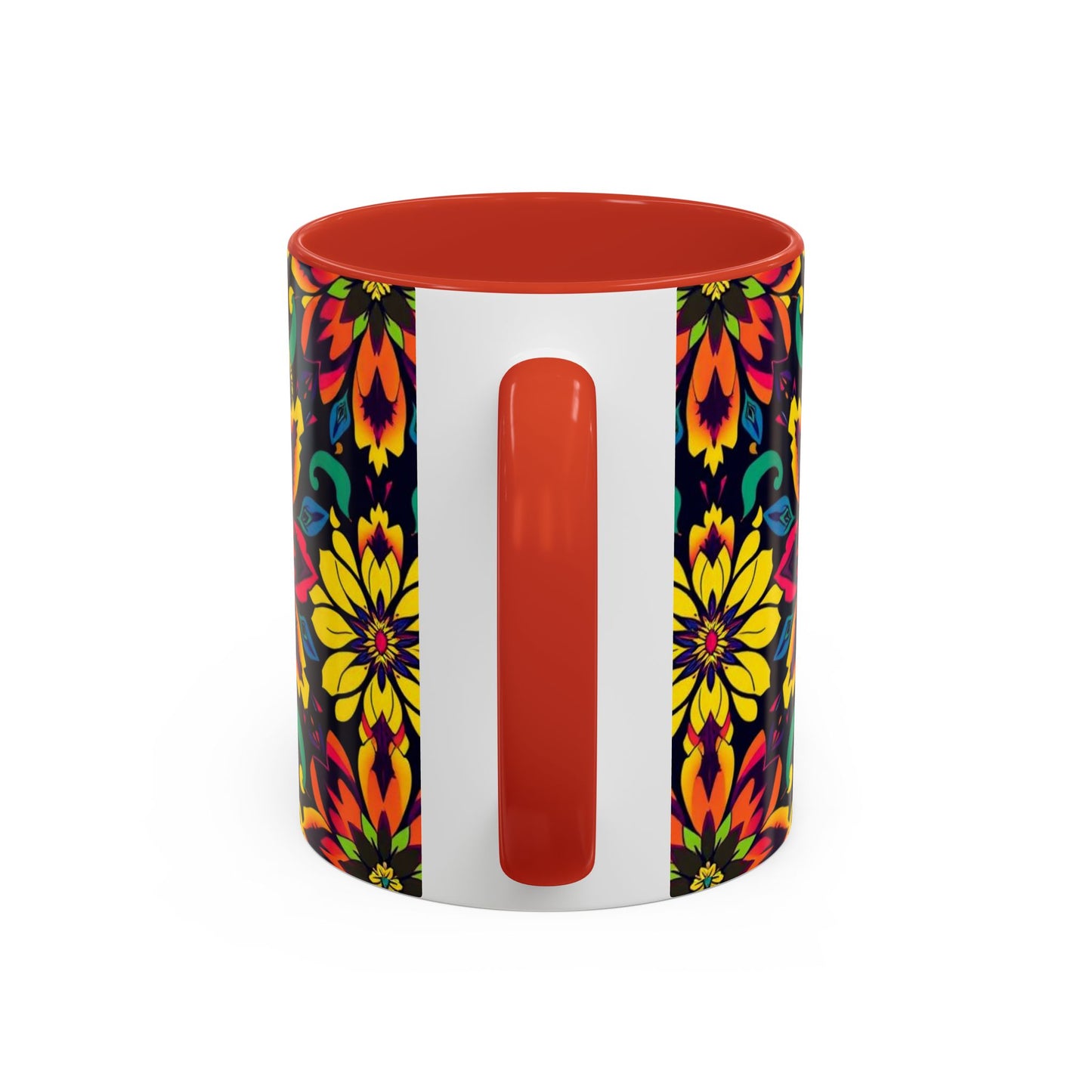 Accent Coffee Mug, Capricorn, Zodiac v4, Flower Pattern, (11, 15oz)