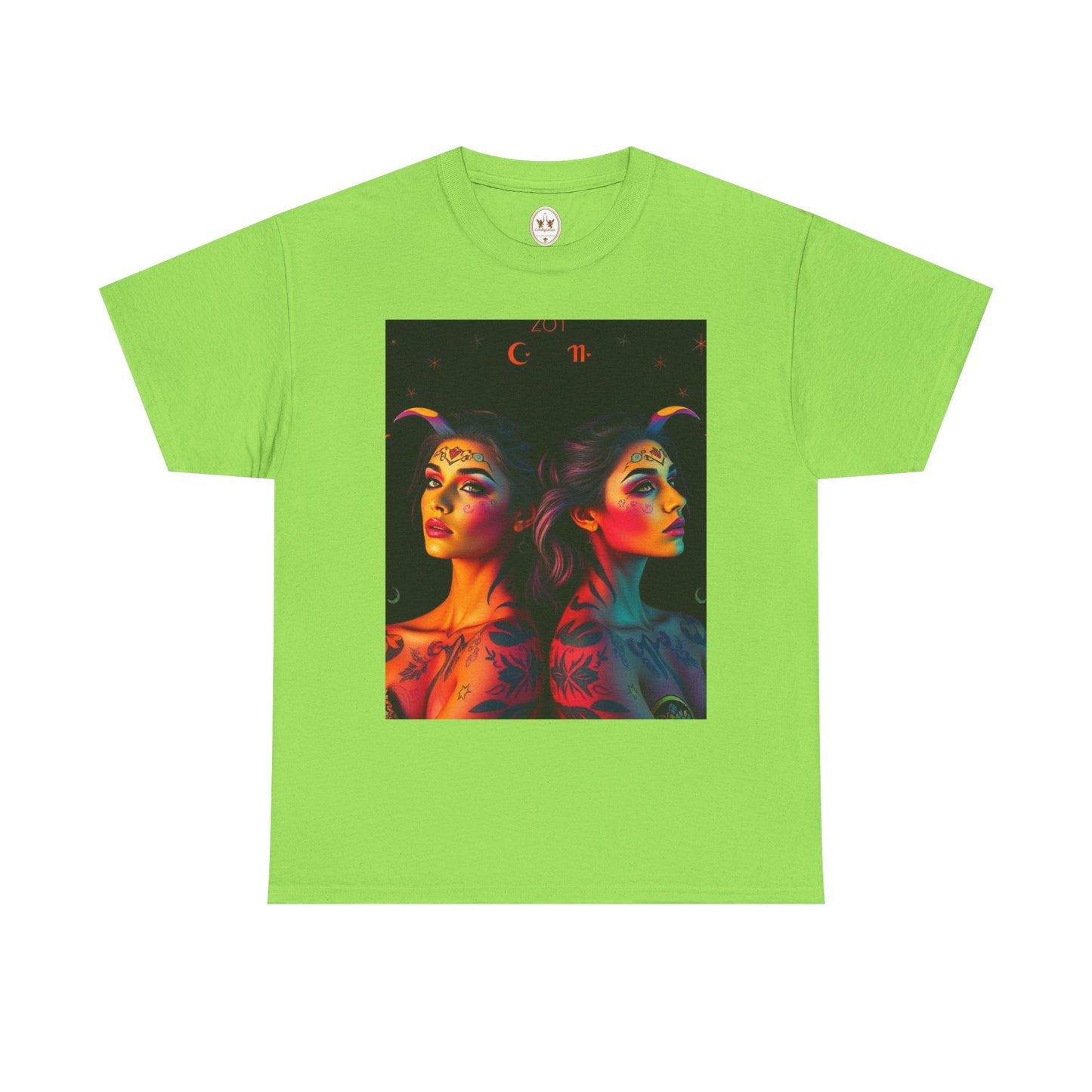 Unisex Heavy Cotton T-Shirt, Gemini, Zodiac, Sexy Art
