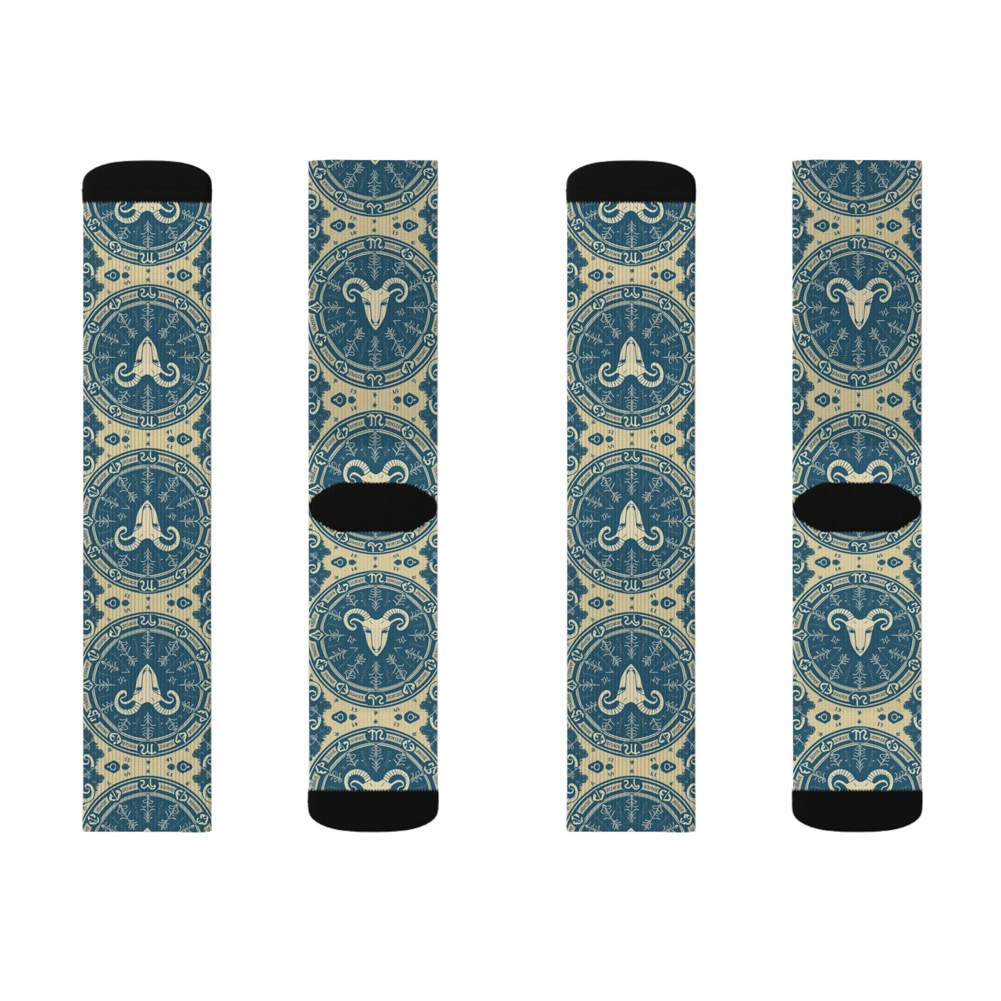 Sublimation Socks, Aries, Zodiac v1, Pattern