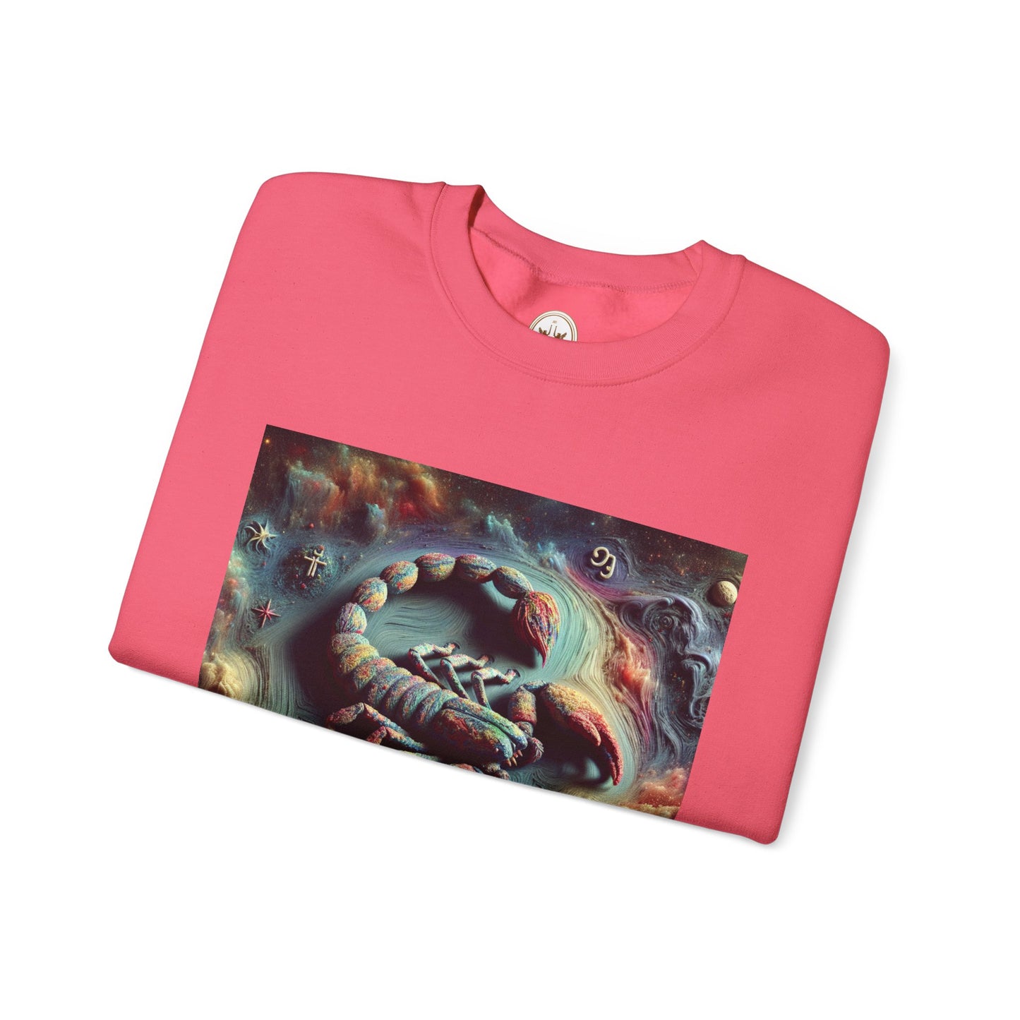 Unisex Heavy Blend™ Crewneck Sweatshirt, Trippy Mist Scorpion, Scorpio Zodiac Design