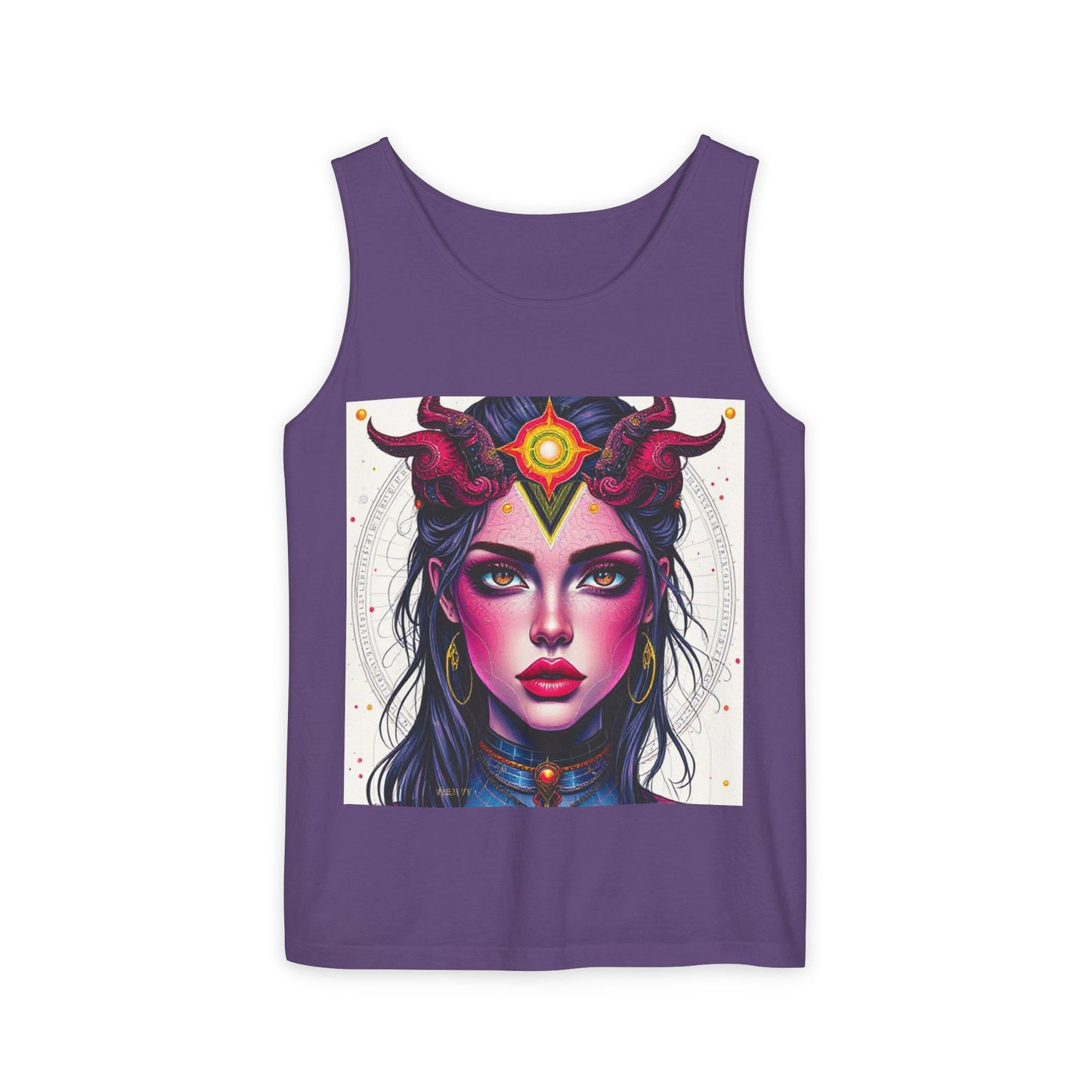 Unisex Garment-Dyed, Tank Top, Virgo Design, Pop Art, 100% US cotton