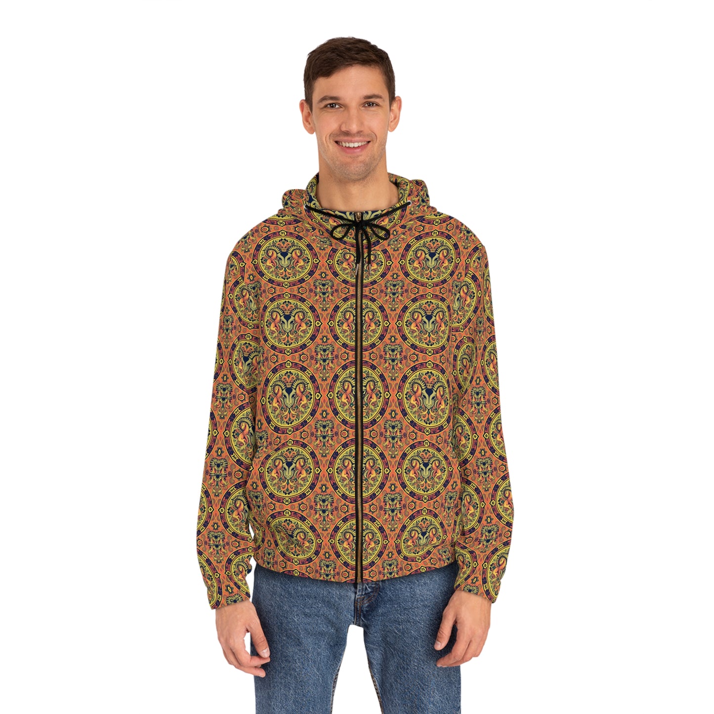 Full-Zip Hoodie (AOP), Aries, Zodiac v3, Pattern
