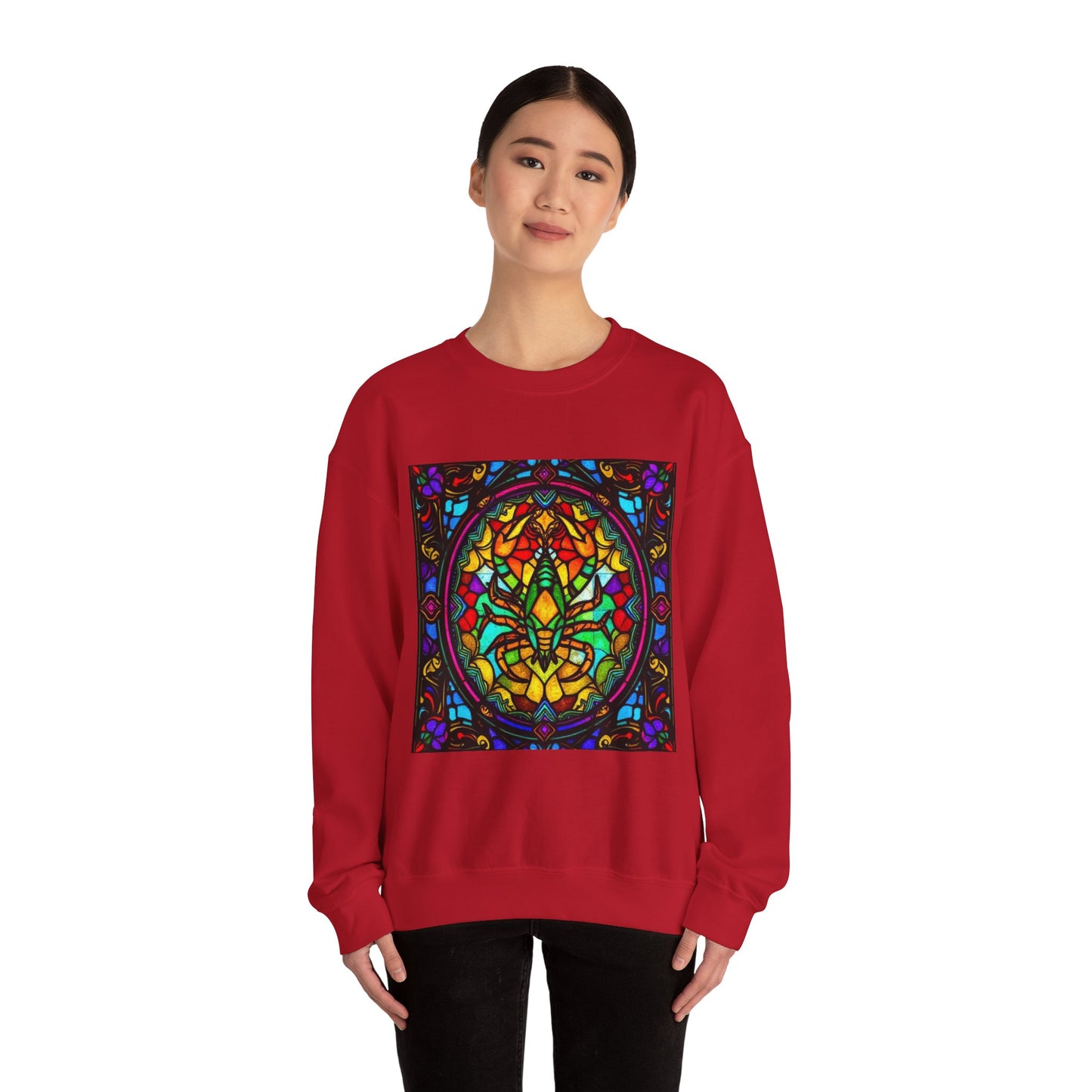Unisex Heavy Blend™ Crewneck Sweatshirt, Glass 1, Scorpio Zodiac Design