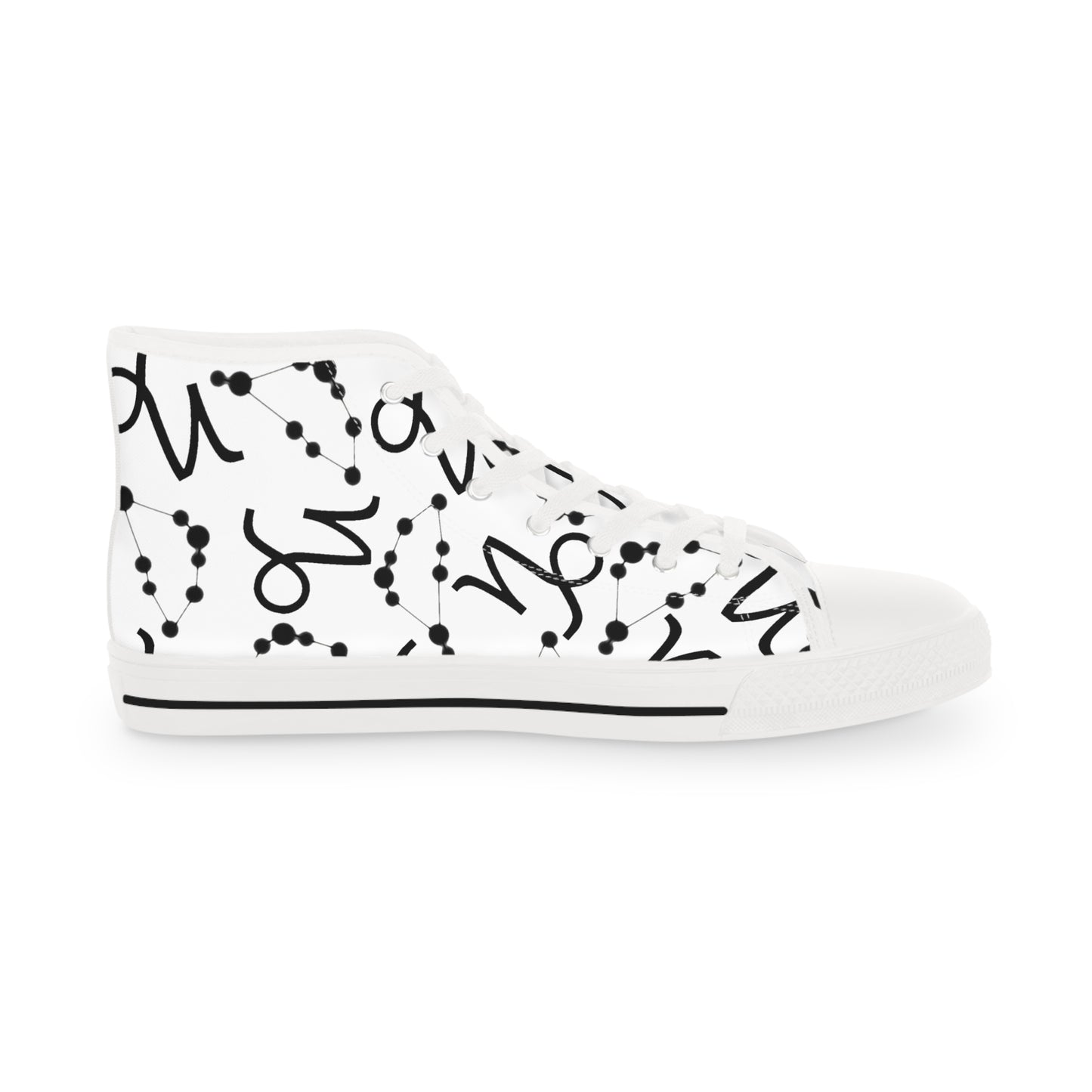 Men's High Top Sneakers, Breathable polyester canvas, Capricorn Zodiac Design