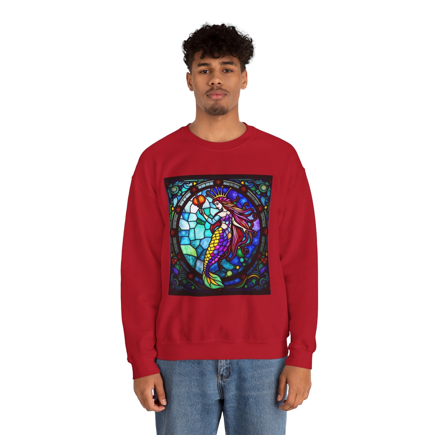 Unisex Heavy Blend™ Crewneck Sweatshirt, Glass, Aquarius Zodiac Design