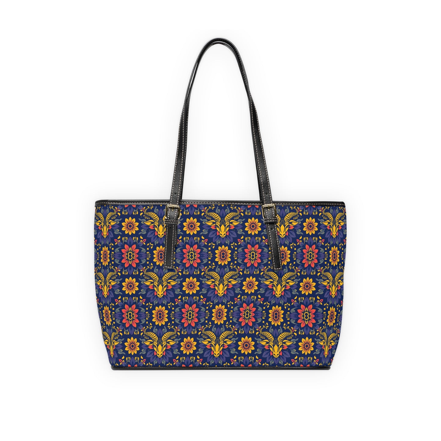 Leather Shoulder Bag, Taurus, Zodiac, Flower Pattern