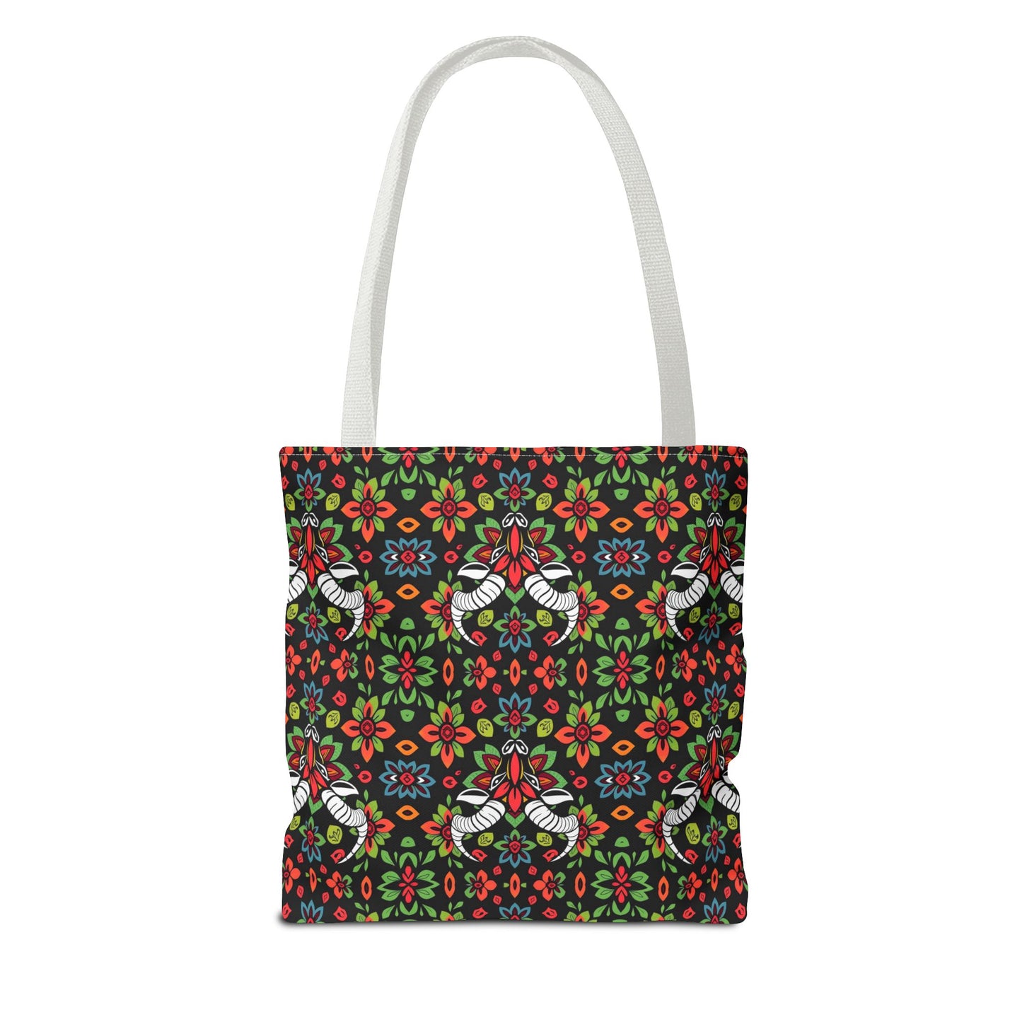 Tote Bag (AOP), Taurus, Zodiac v1, Flower Pattern