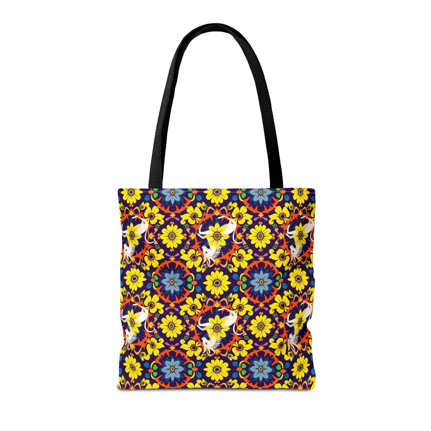 Tote Bag, (AOP), Aquarius, Zodiac v5, Flower Pattern
