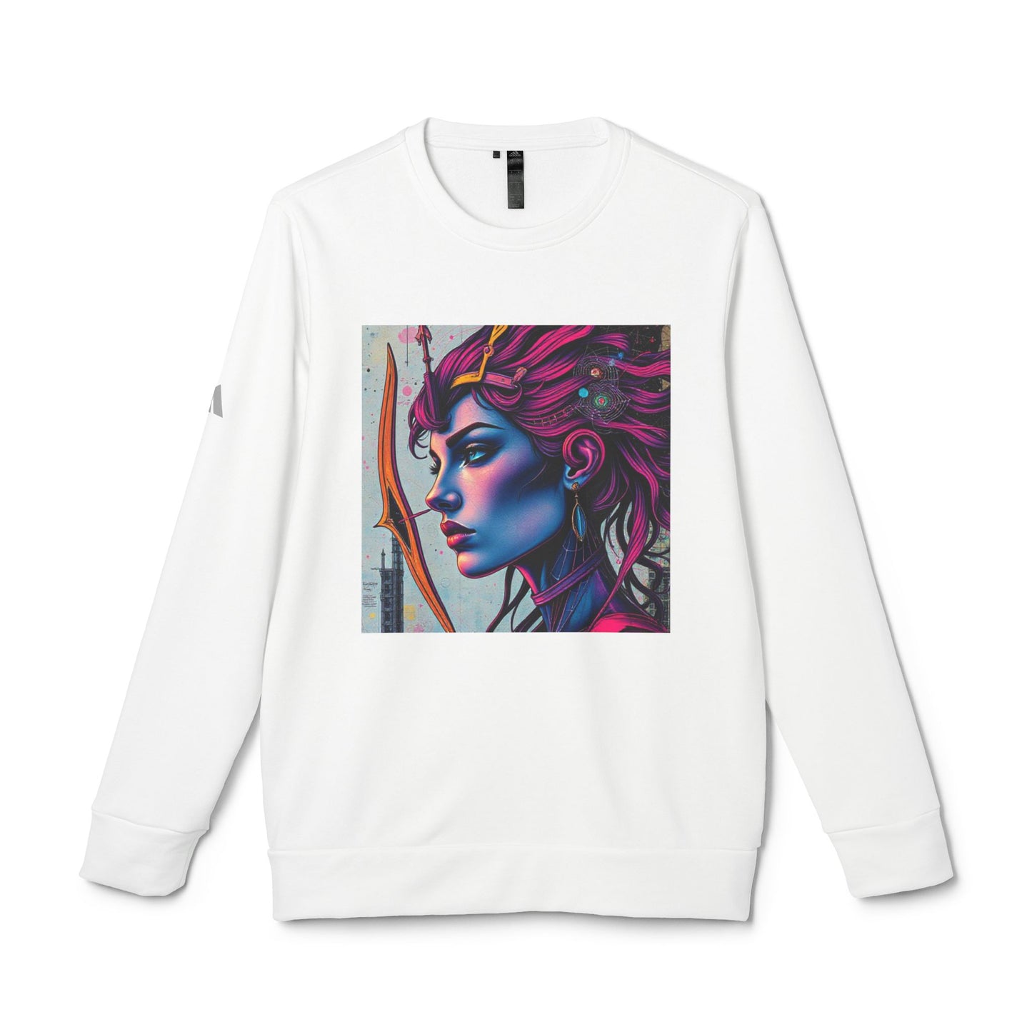 Adidas, Unisex Fleece Crewneck Sweatshirt, Sagittarius, Pop Art v1, Zodiac