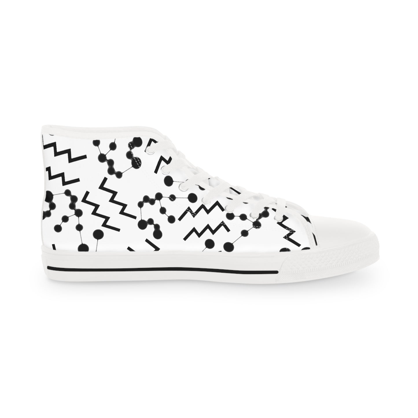 Men's High Top Sneakers, Breathable polyester canvas, Aquarius Zodiac Design