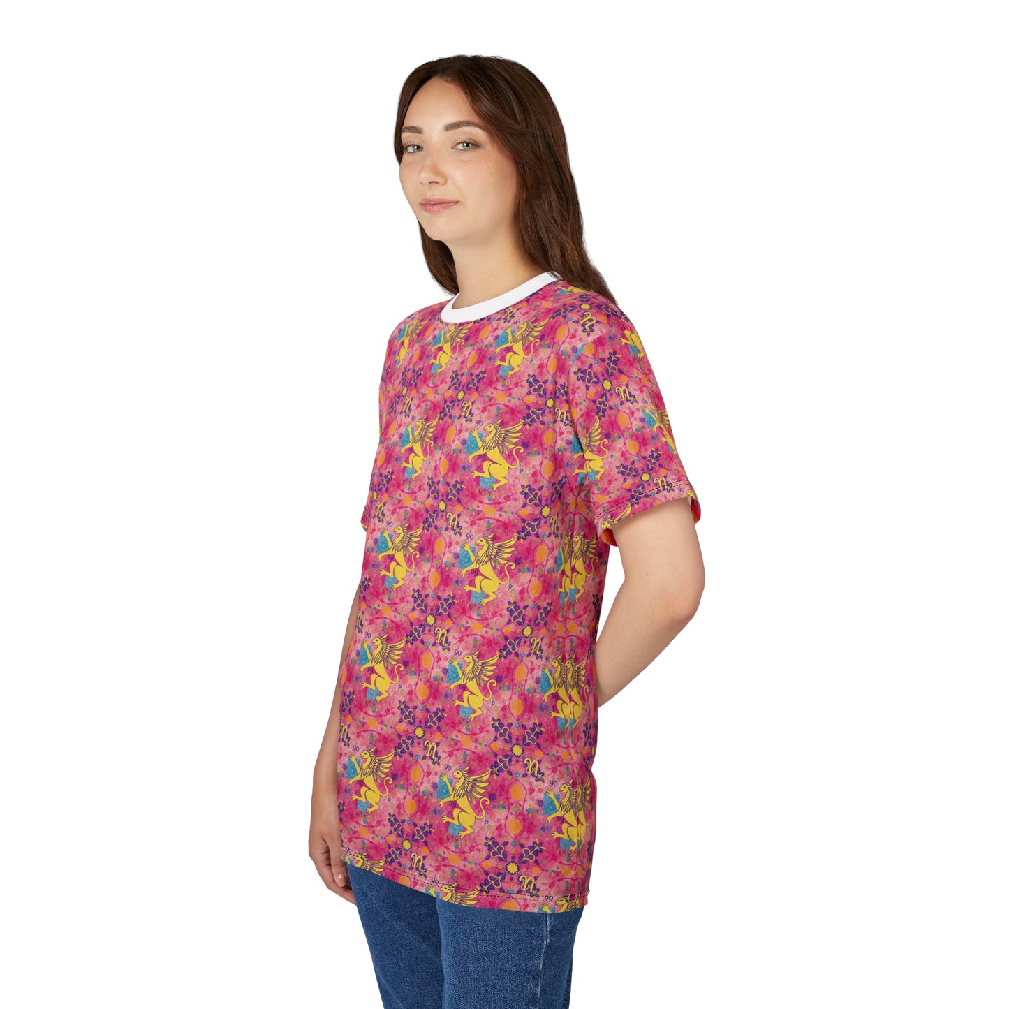 Unisex Cut & Sew T-Shirt, AOP, Virgo, Zodiac, Pattern