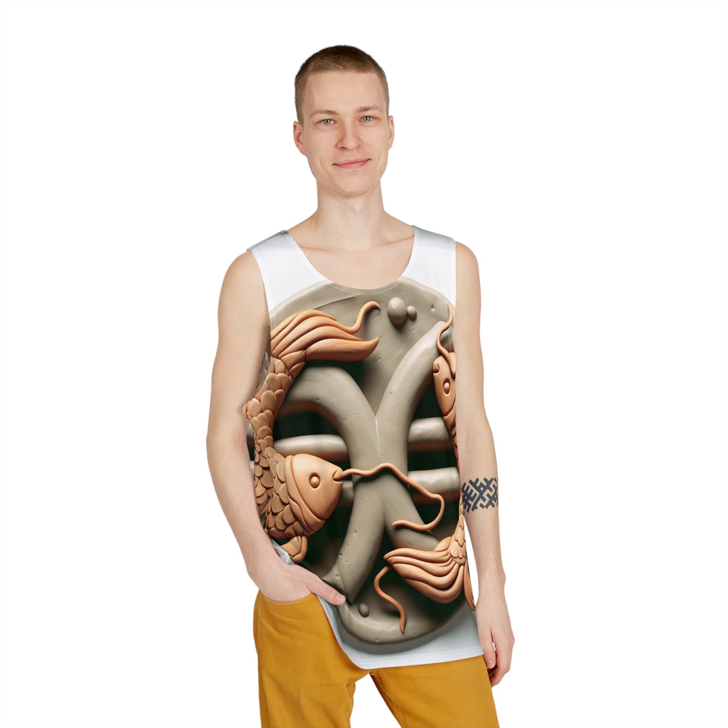 Men's Tank (AOP), Regular fit, Pisces Space Zodiac Sign