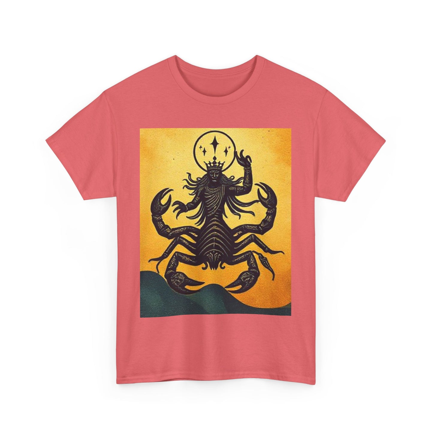 Unisex Heavy Cotton T-Shirt, Scorpion King, Print Art, Scorpio Zodiac Design