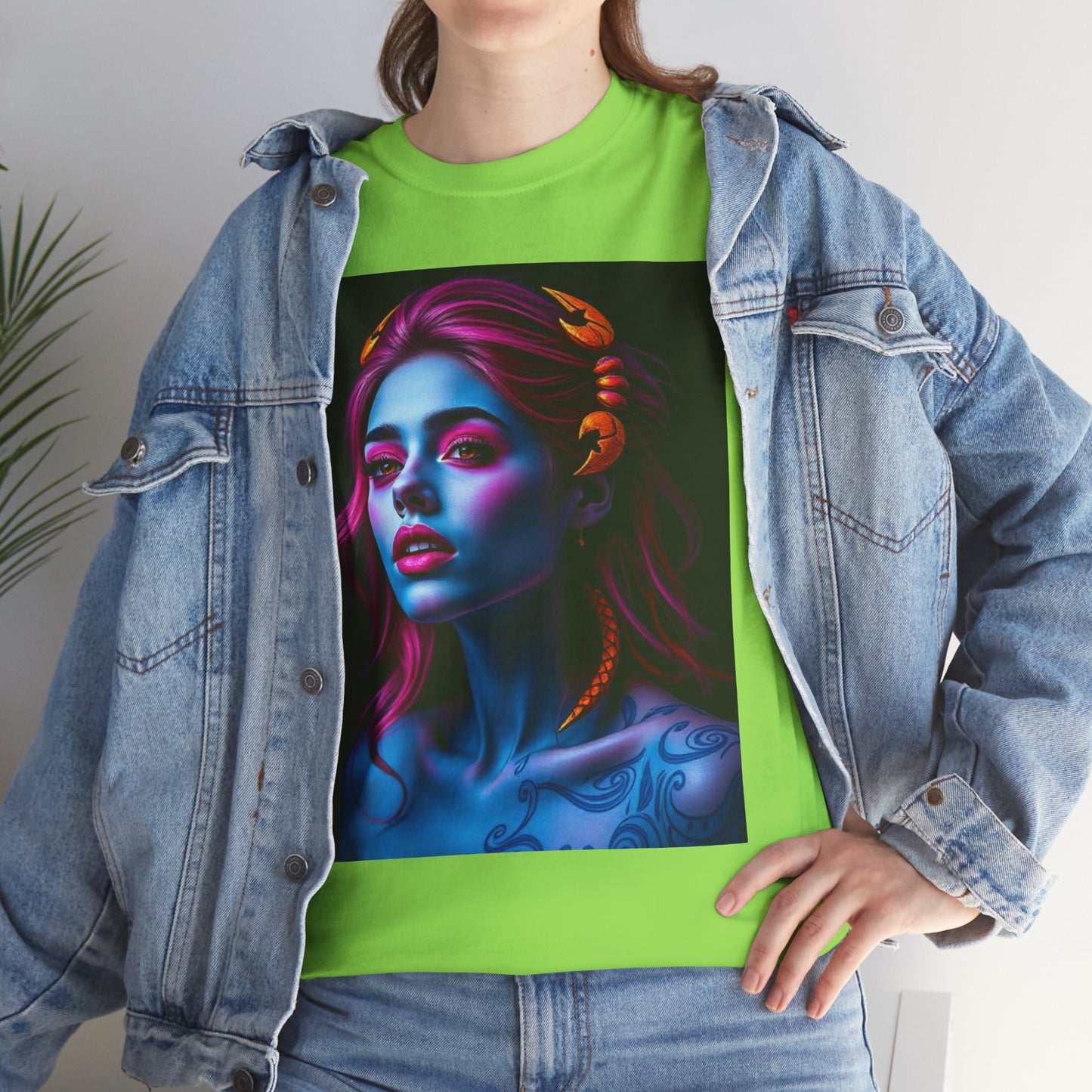 Unisex Heavy Cotton T-Shirt, Scorpio, Zodiac, Sexy Art