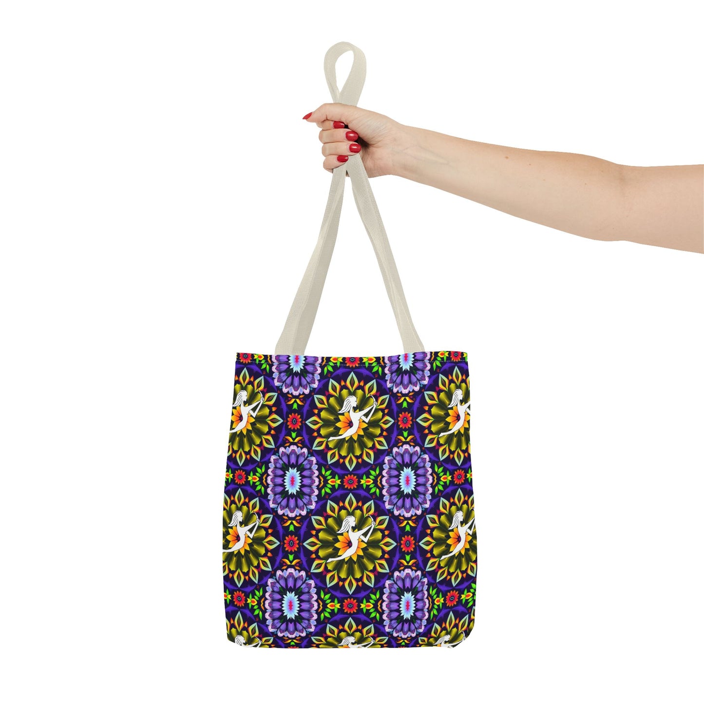 Tote Bag (AOP), Sagittarius, Zodiac v2, Flower Pattern