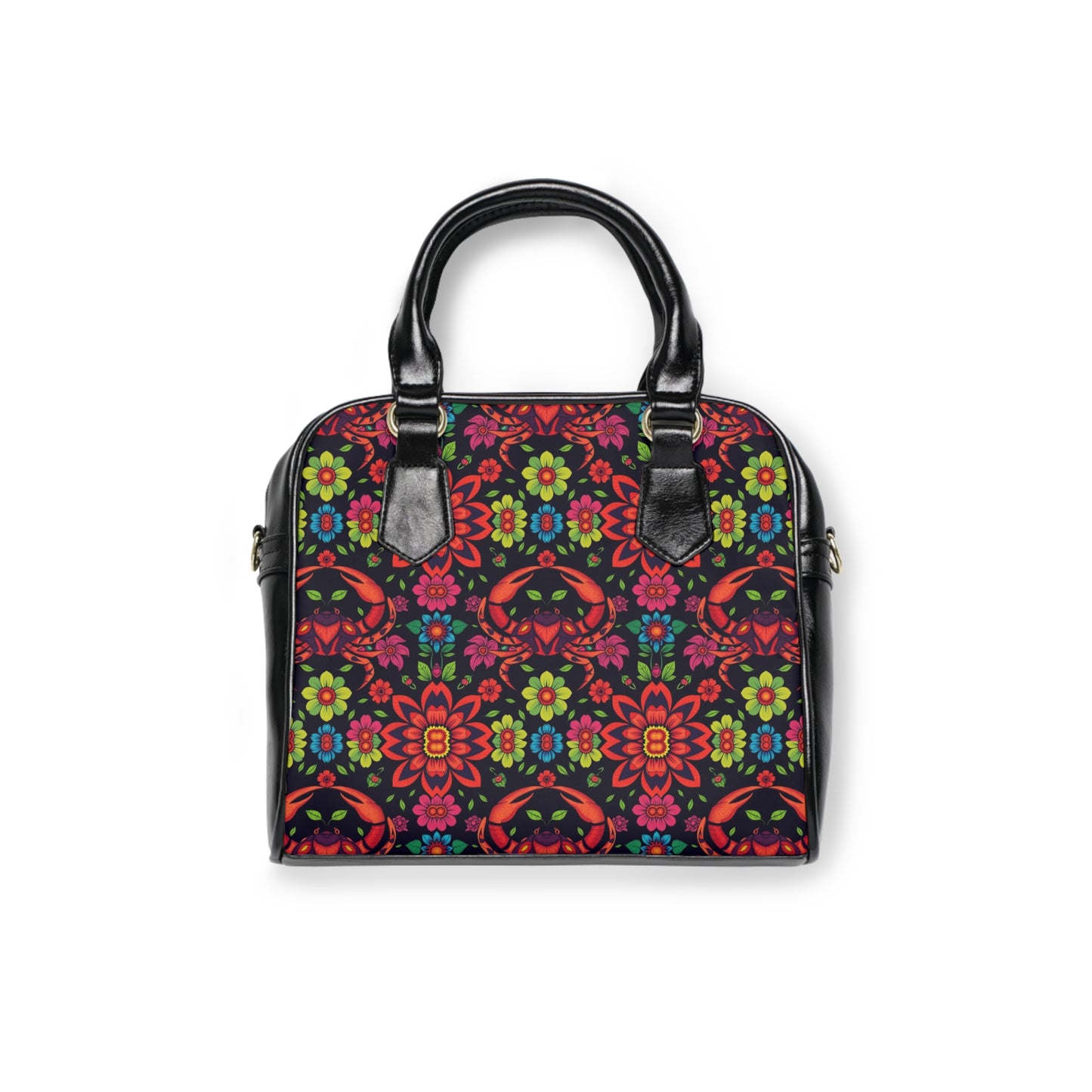 Shoulder Handbag, Cancer, Zodiac, Flower Pattern