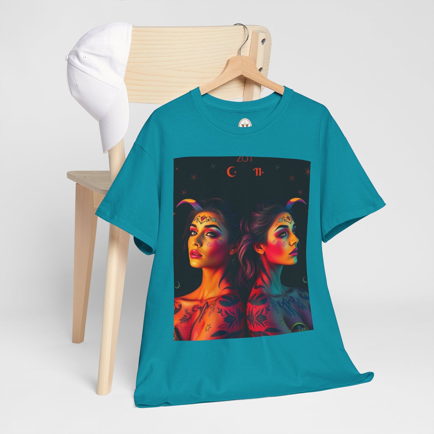 Unisex Heavy Cotton T-Shirt, Gemini, Zodiac, Sexy Art