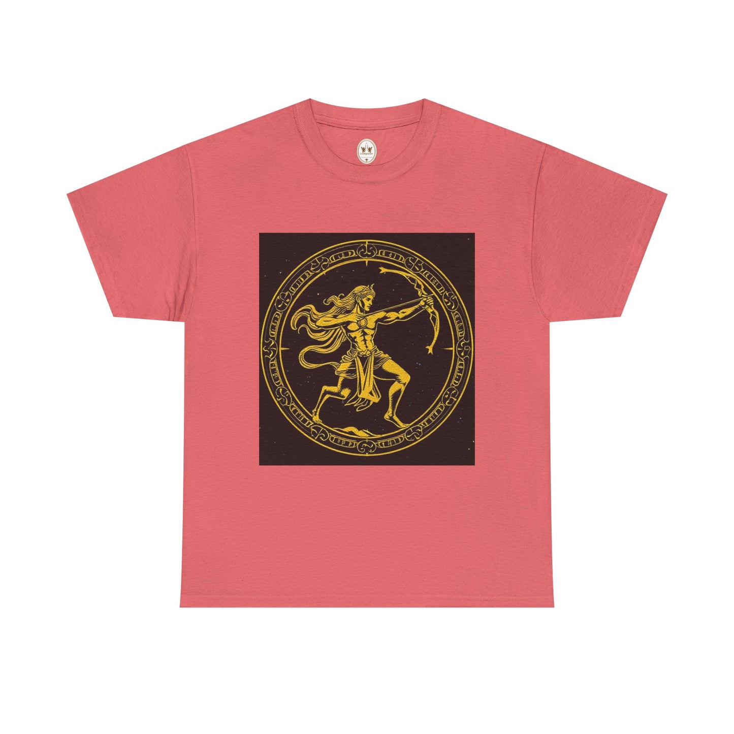 Unisex Heavy Cotton T-Shirt, Mythical Faun/Satyr v1, Sagittarius Zodiac Design