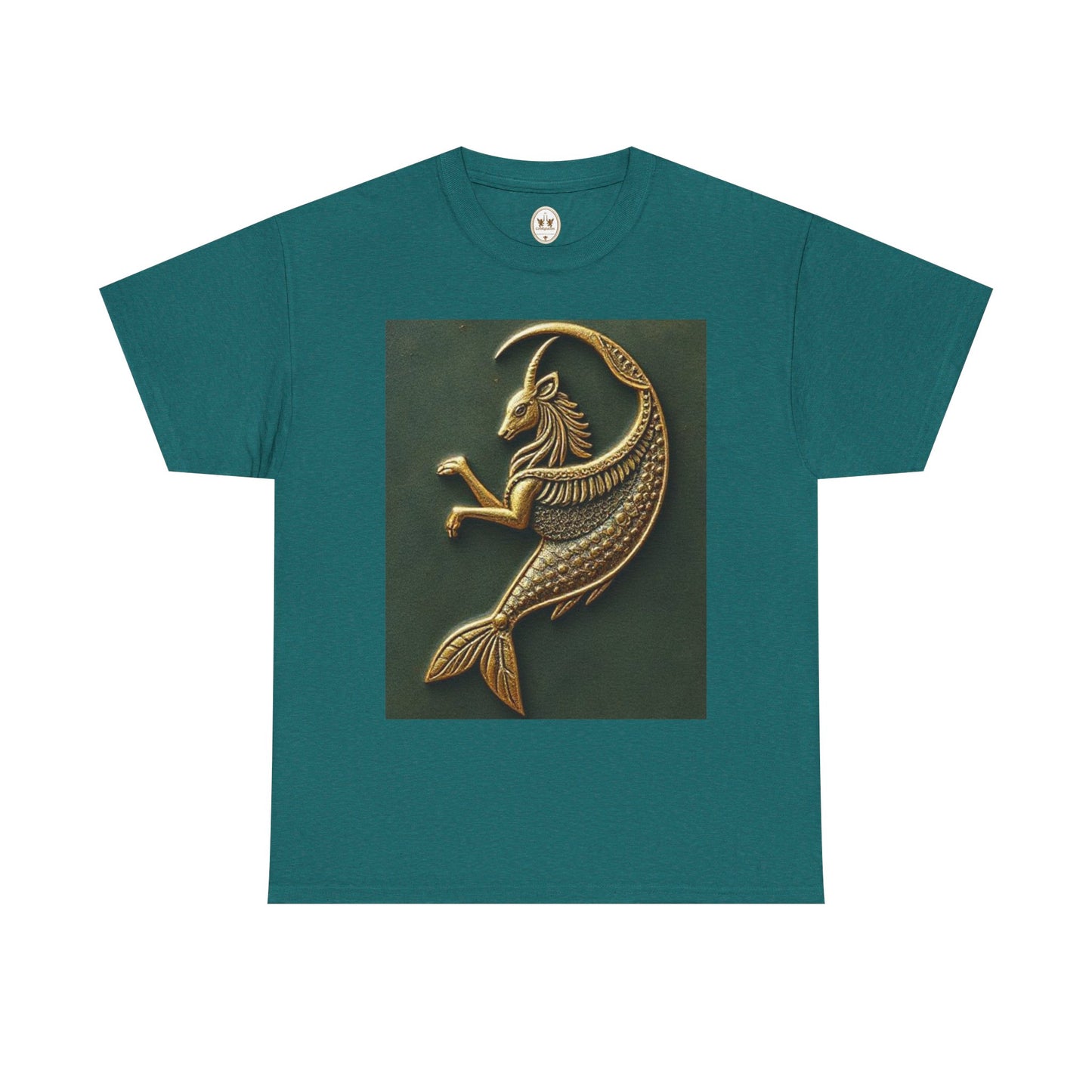 Unisex Heavy Cotton T-Shirt, Capricorn Animal v1, Symbol, Zodiac Design