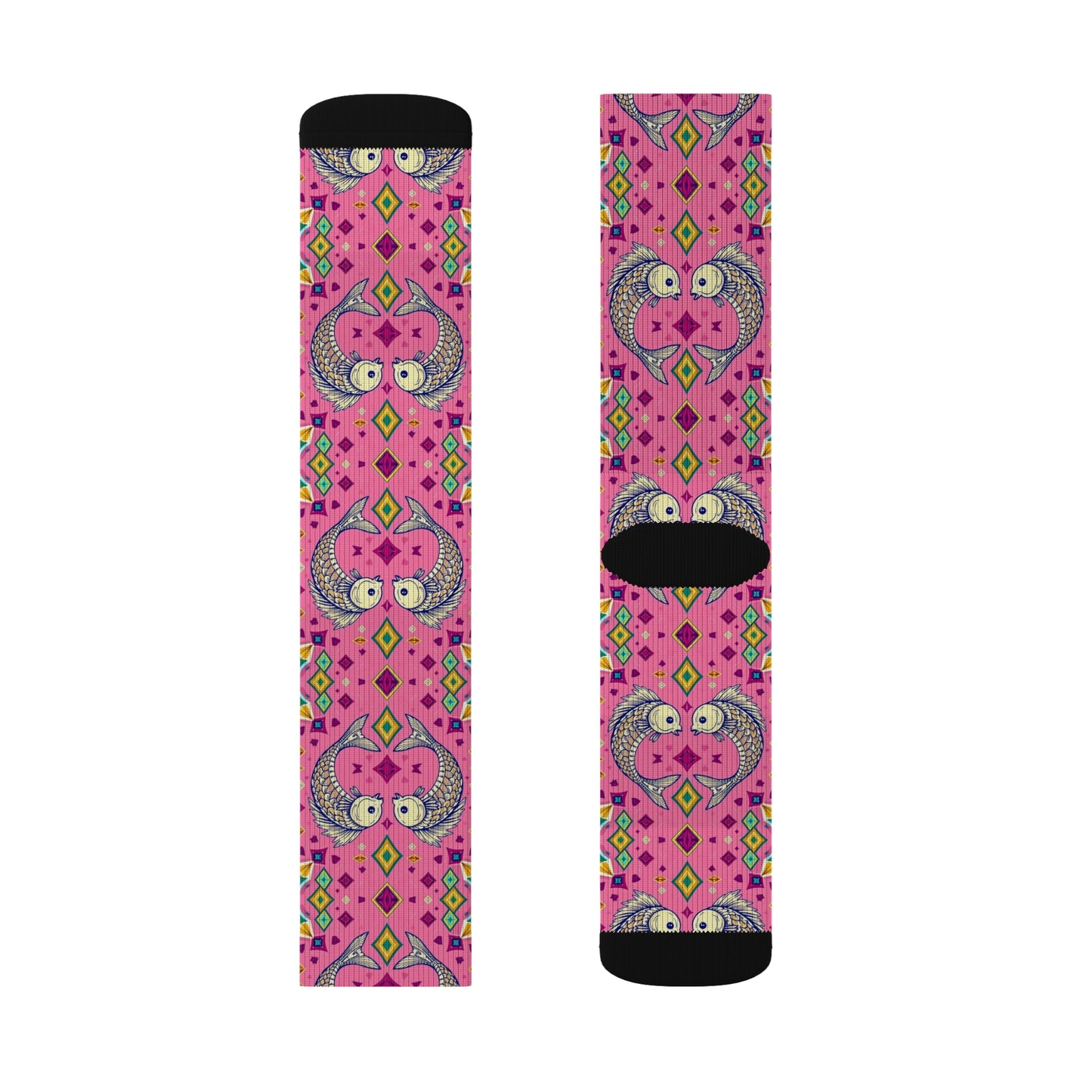 Sublimation Socks, Pisces, Zodiac v1, Jewel Pattern
