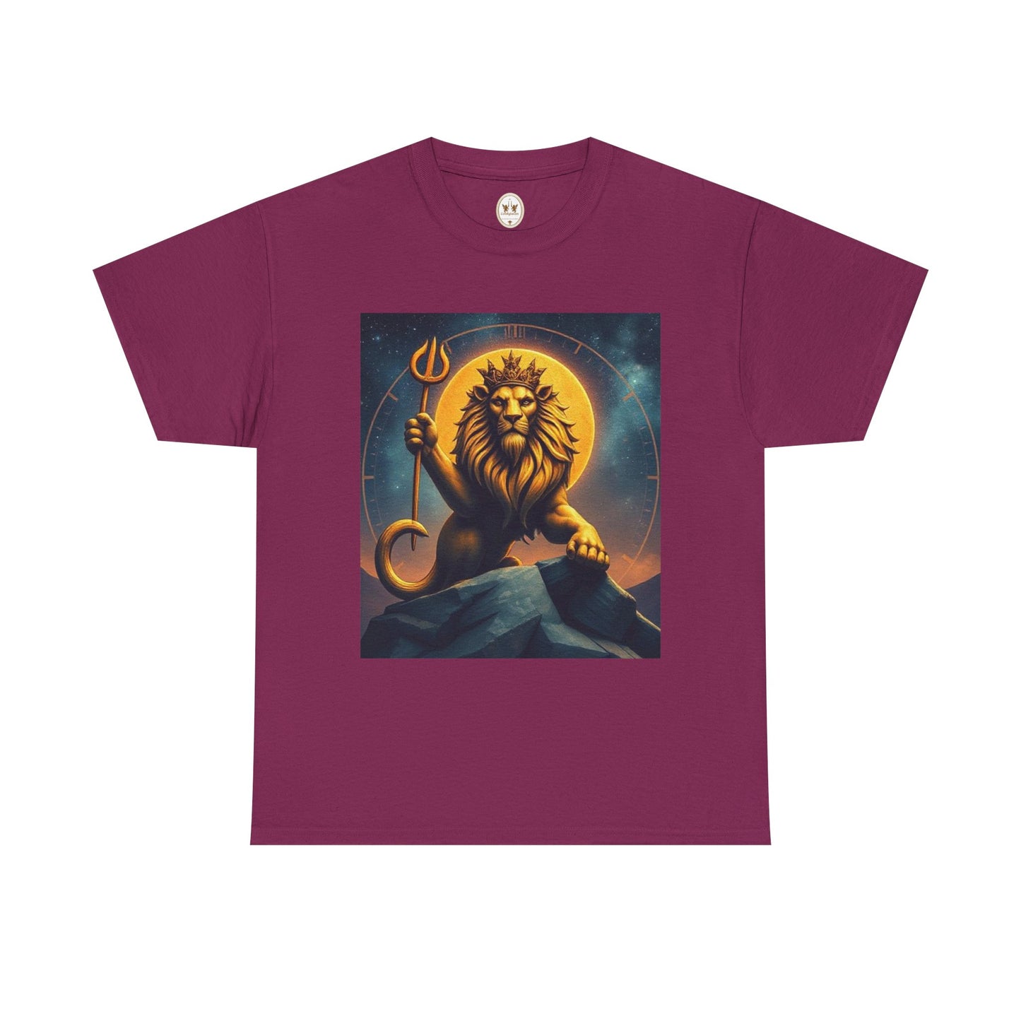 Unisex Heavy Cotton T-Shirt, King of Lions v2, Leo Zodiac Design