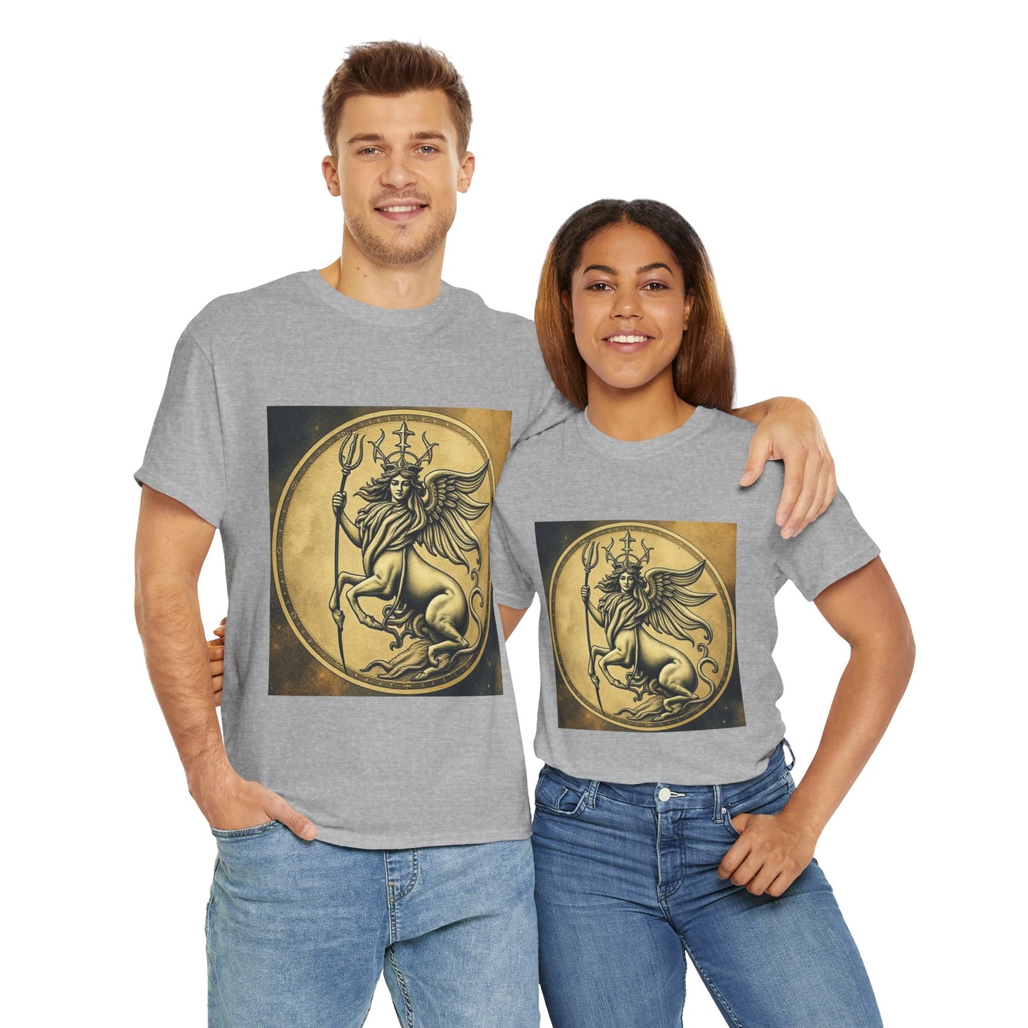 Unisex Heavy Cotton T-Shirt, Animal Angel v1, Virgo Zodiac Design