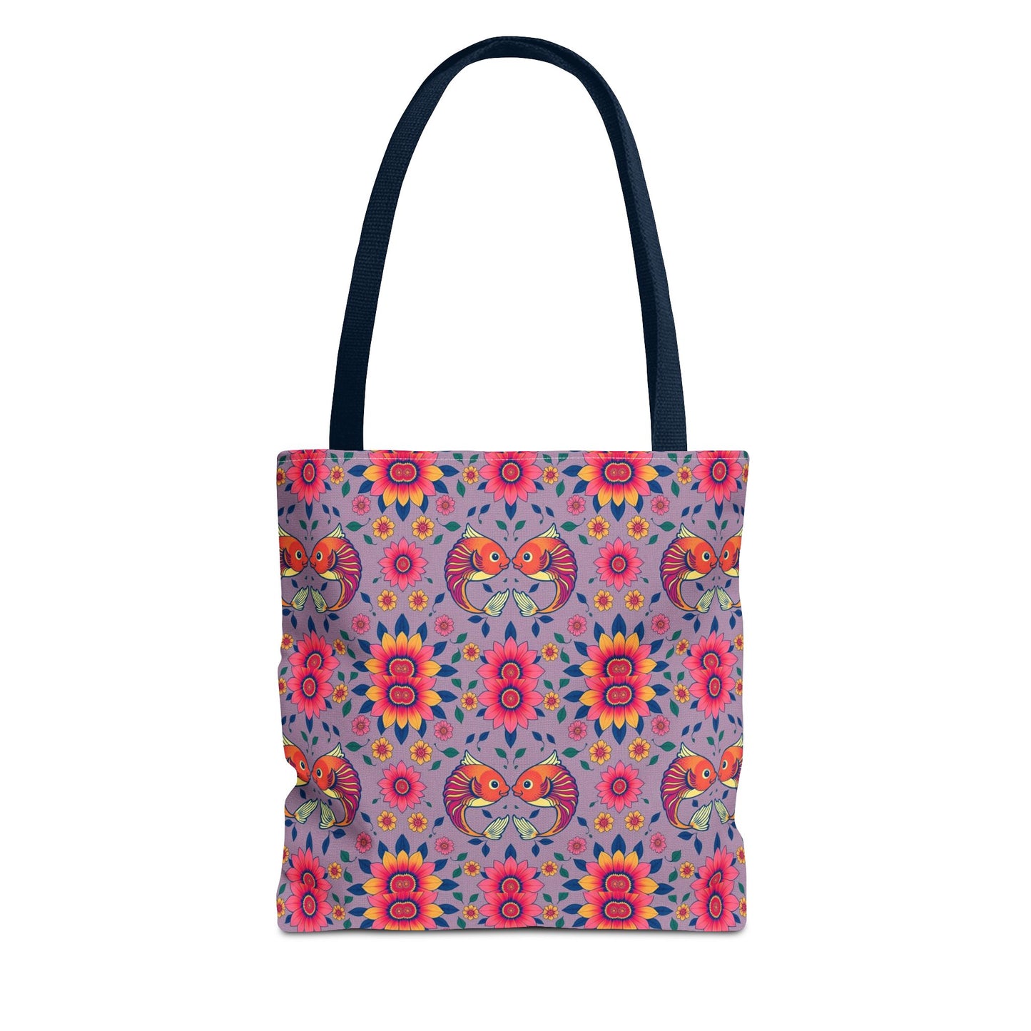 Tote Bag (AOP), Pisces, Zodiac v2, Flower Pattern