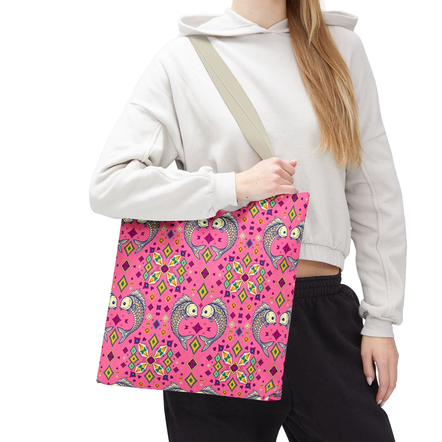 Tote Bag (AOP), Pisces, Zodiac, Jewel Pattern