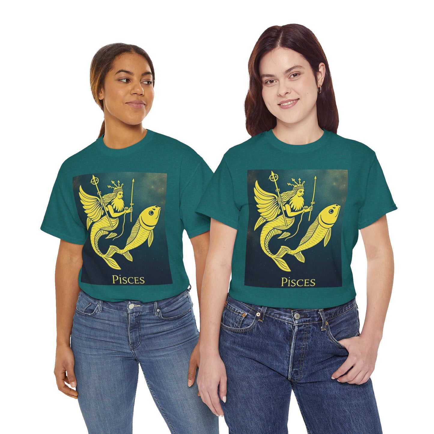 Unisex Heavy Cotton T-Shirt, Pisces Queen, Zodiac Design