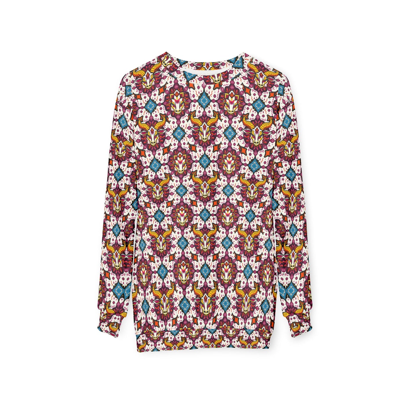 Unisex Sweatshirt (AOP), Taurus, Zodiac v3, Jewel Pattern