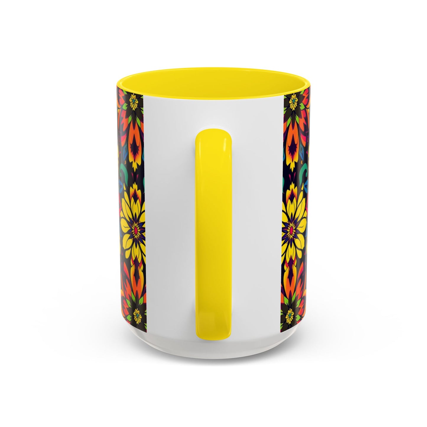 Accent Coffee Mug, Capricorn, Zodiac v4, Flower Pattern, (11, 15oz)