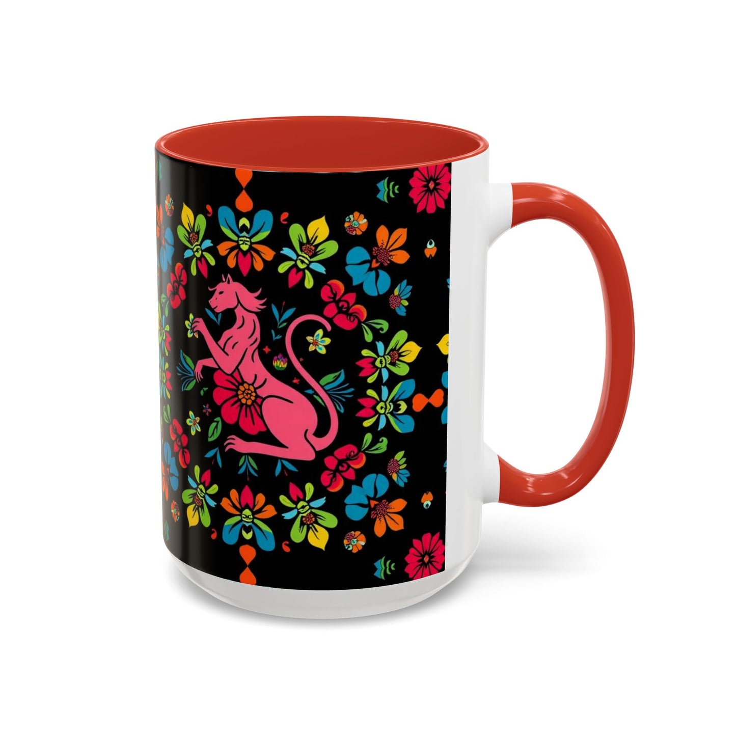 Accent Coffee Mug, Zodiac. Virgo, Flower Pattern, (11, 15oz)